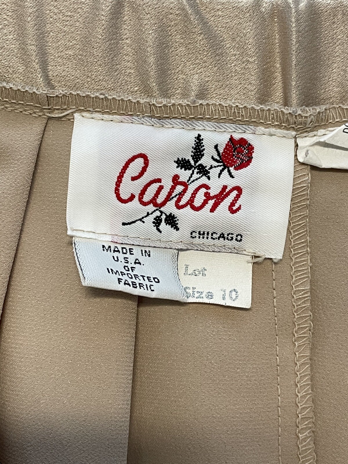 Vtg Caron Chicago Slip Skirt Camisole Blouse Top Sz 10 Champagne Gold USA Made