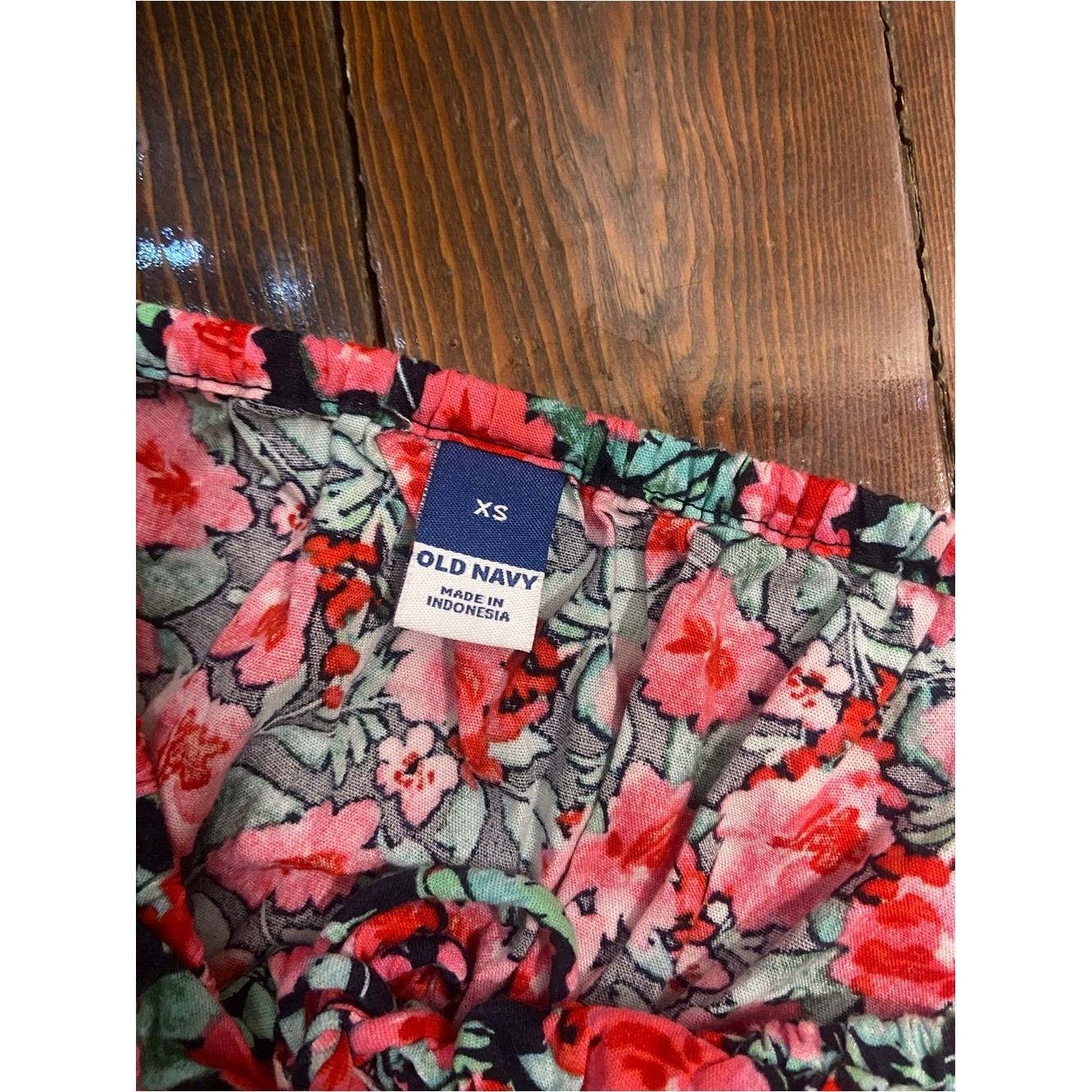 Old Navy Cottagecore Chintz Tomato Girl Twee Floral Pink and Green Sun Dress