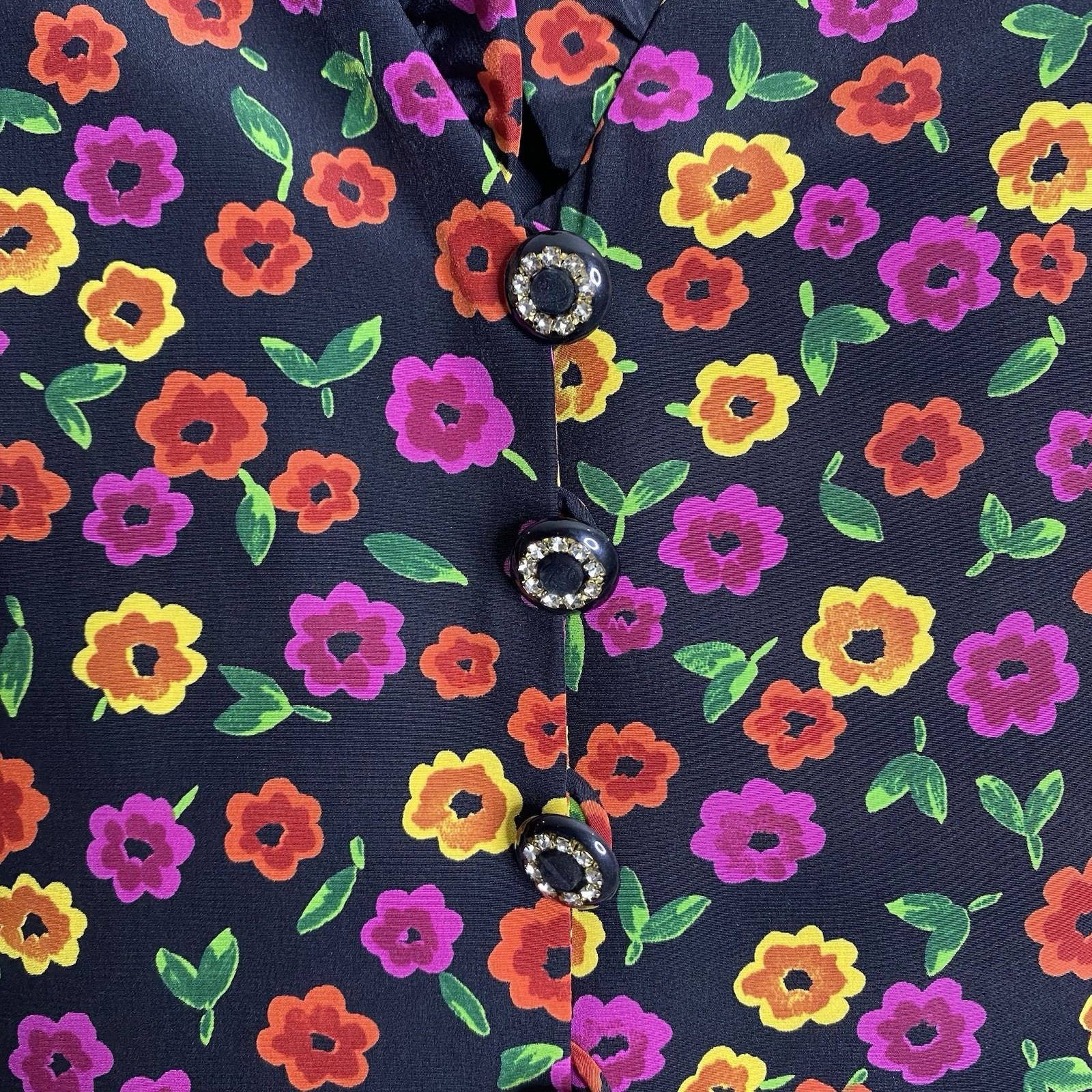 Vintage Hanae Mori Boutique Dress Silk Floral Size 4