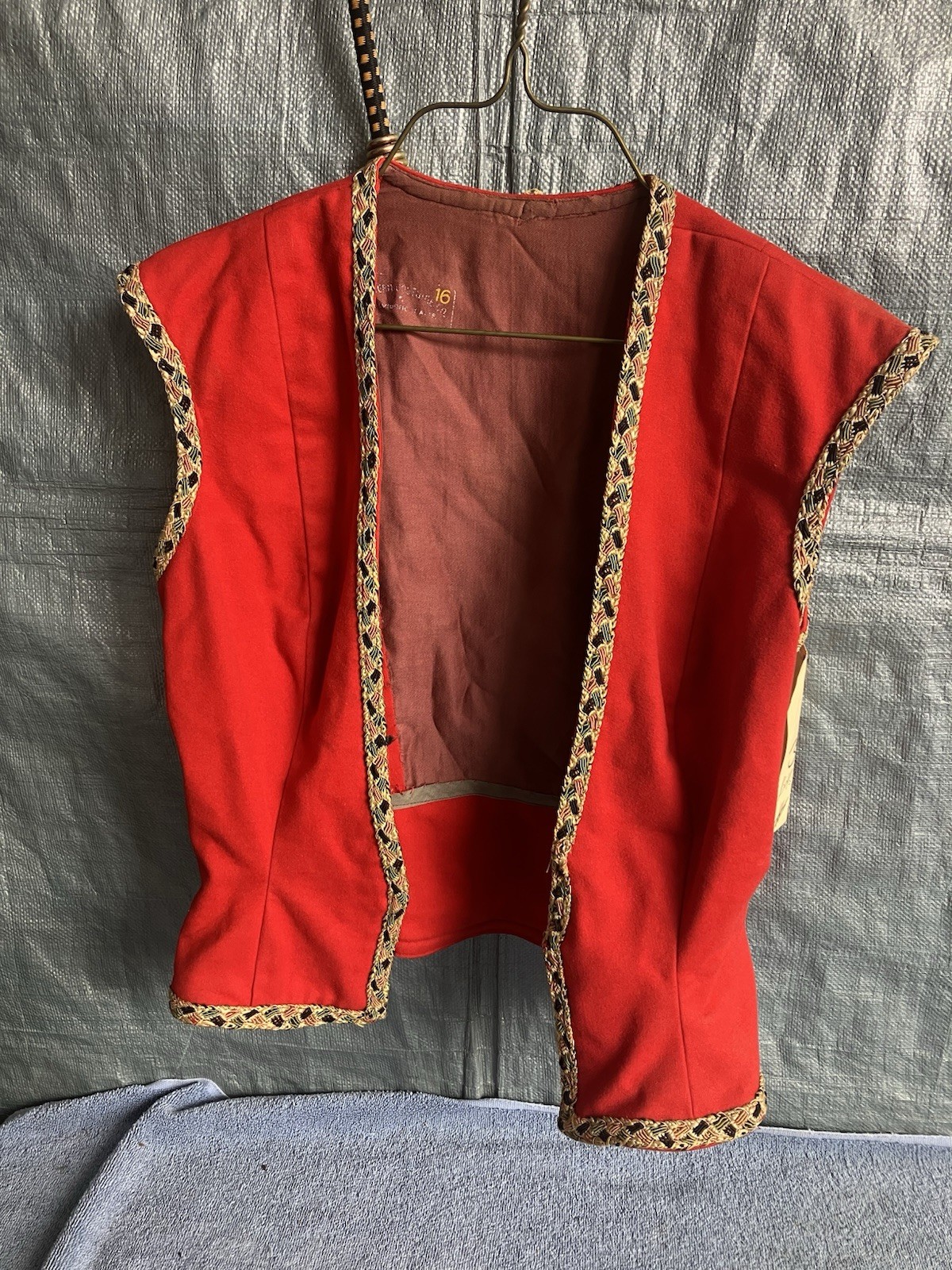 Vintage Wester Costume Hollywood Calif Vest Red