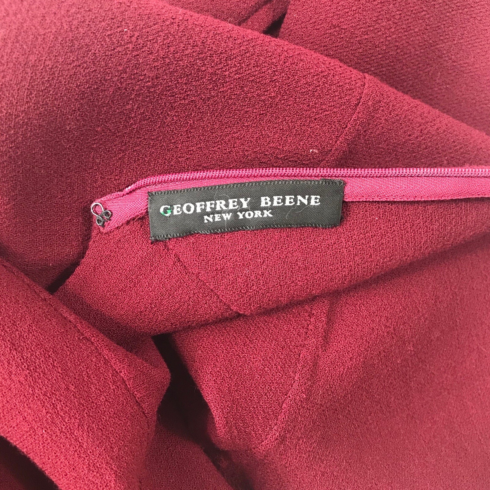 Vintage 1970’s Maroon Geoffrey Beene Couture Size Medium Dress