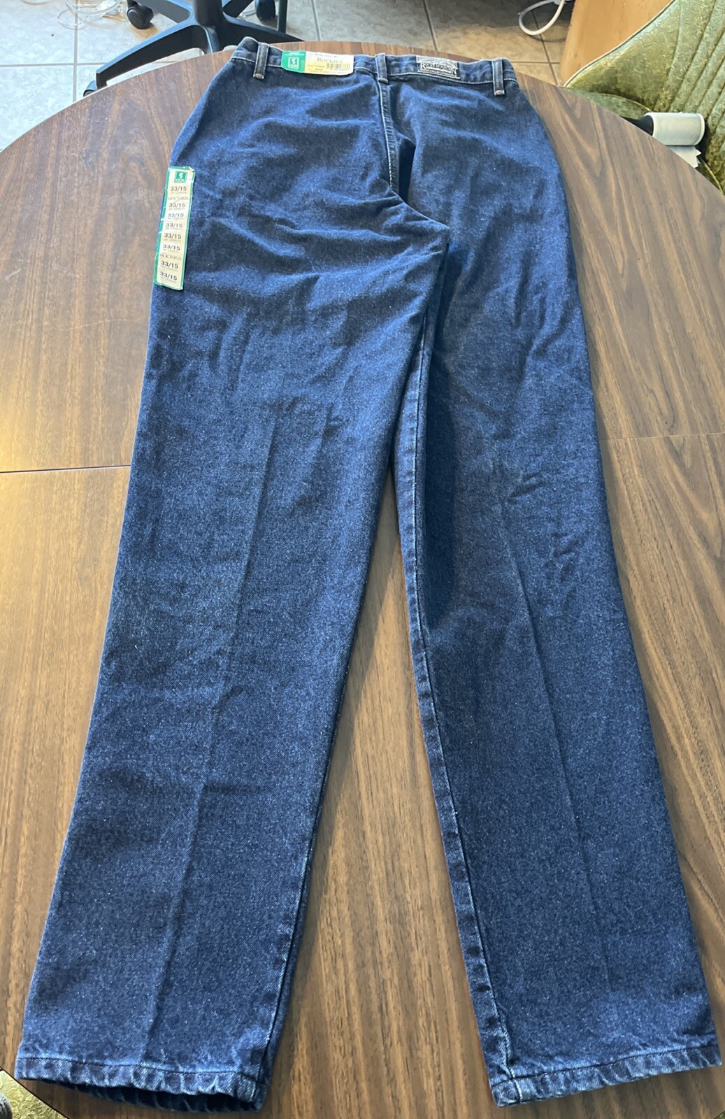 NWT Rocky Mountain Blue Jeans High Rise Bare Back V Front 33/15/36” Length