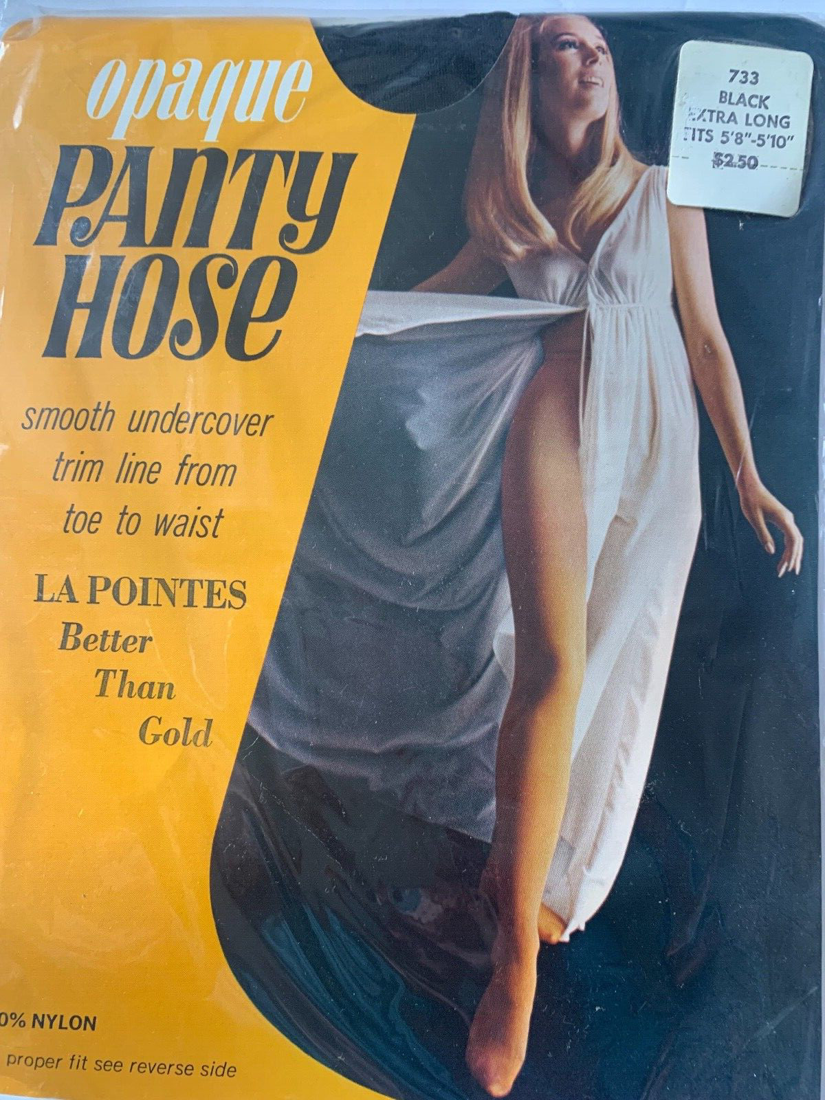 4 XL VINTAGE La Pointes Opaque Pantyhose Black, Plum, Navy, Dubonnet 1970s NIP