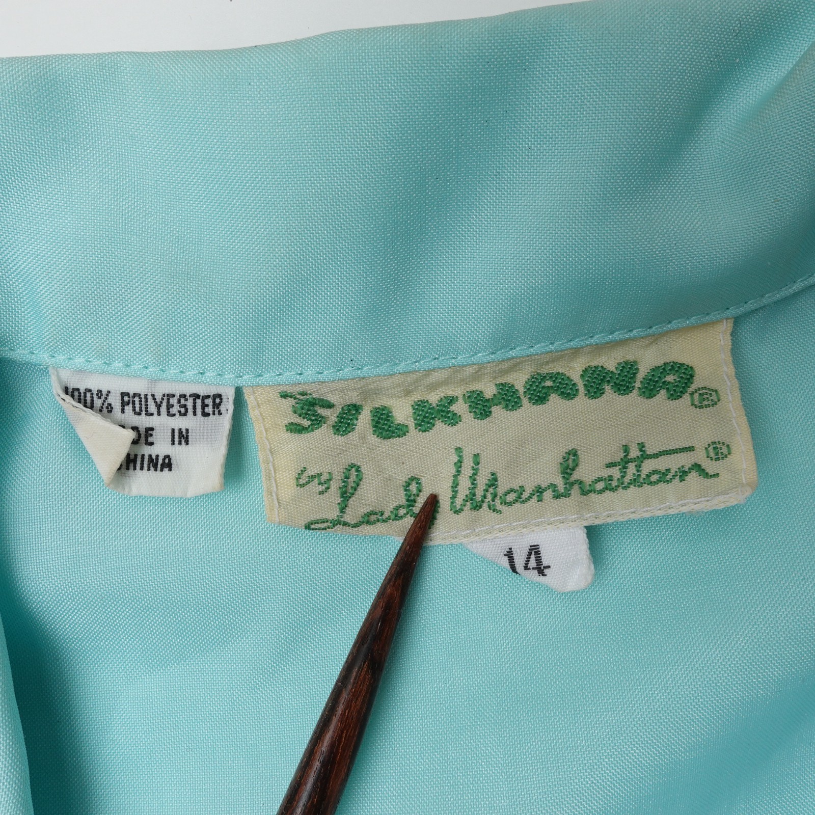 Vintage 70s Silkhana by Lady Manhattan Button Up Blouse Short Sleeve 14 Large