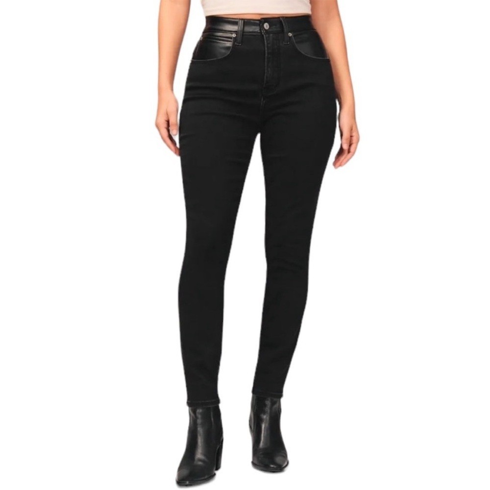 Abercrombie & Fitch mixed materials super skinny ankle high rise jean 30 / 10s