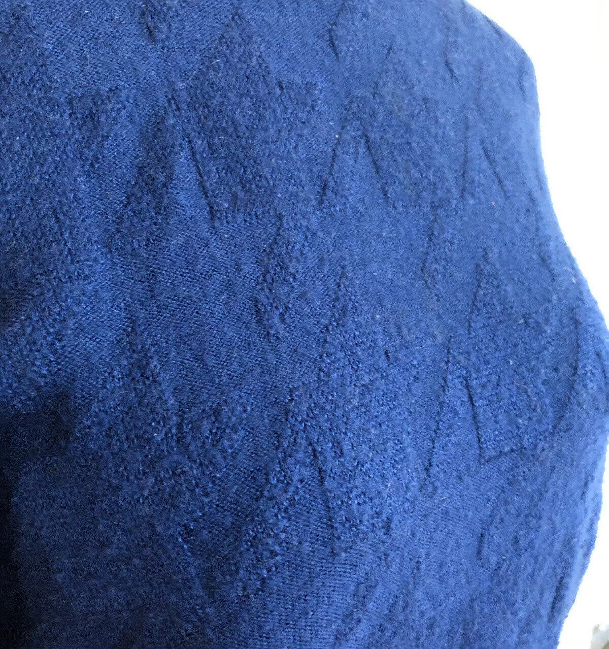 Vintage Courreges Paris Womans Blue Crew Neck Sweater Taille C