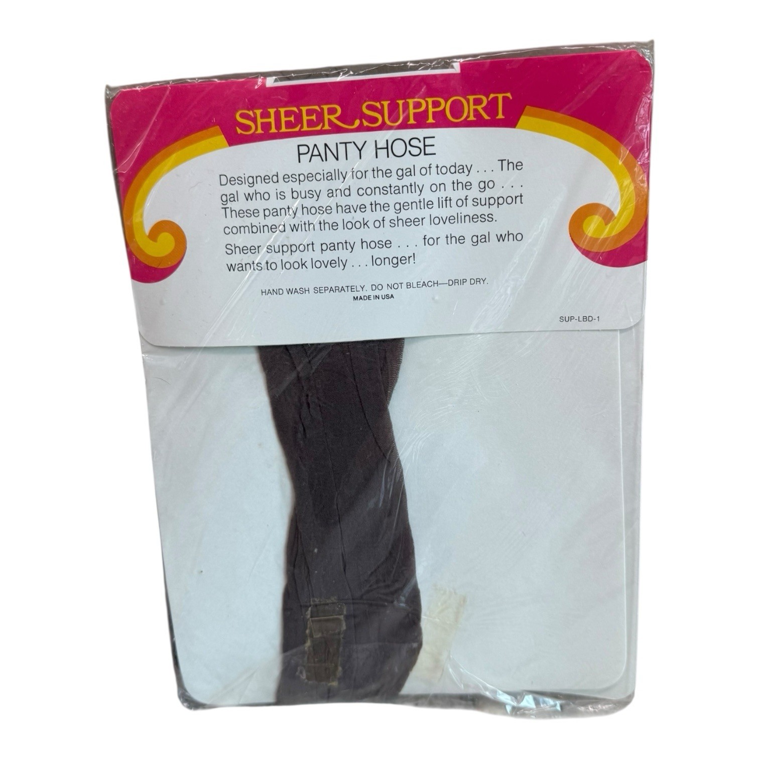 Vintage Queensize Sheer Support Pantyhose 150-195 Lbs Taupe