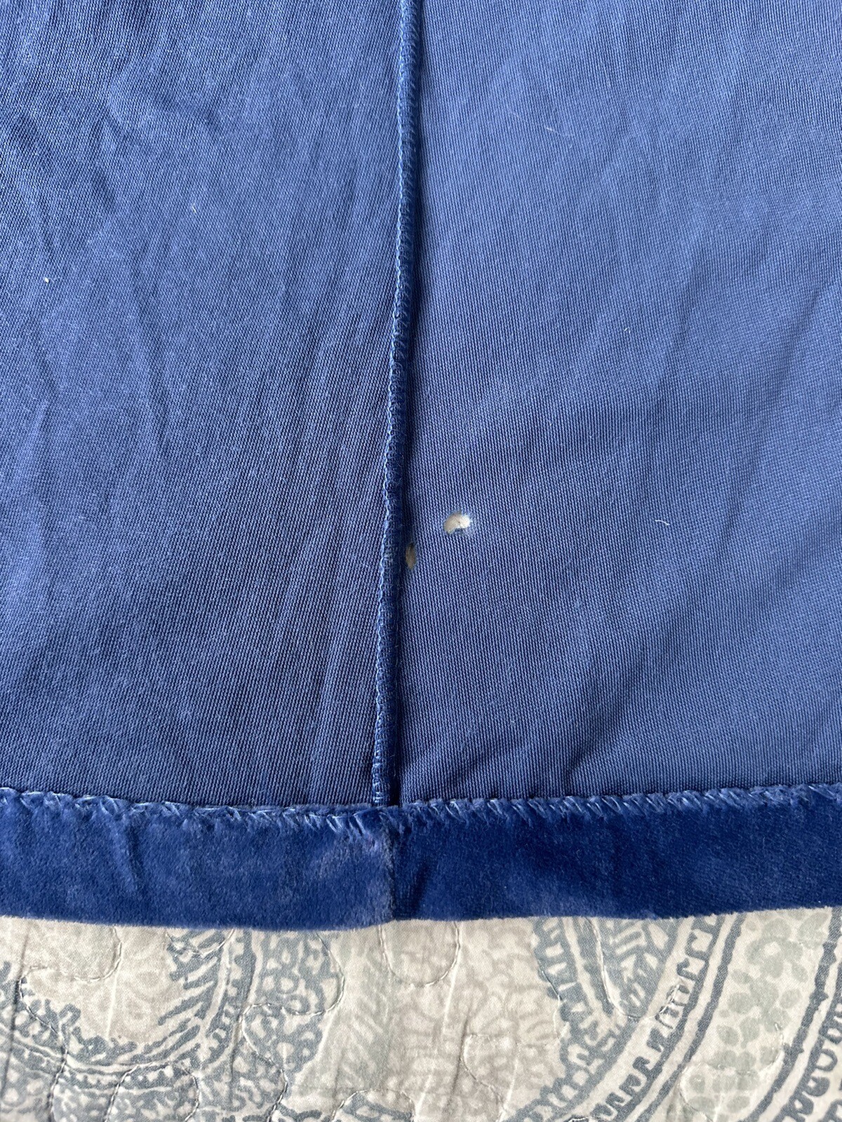 Vintage Miss Elaine Long Blue Velvet Bathrobe Double Button Very Regal- POCKETS