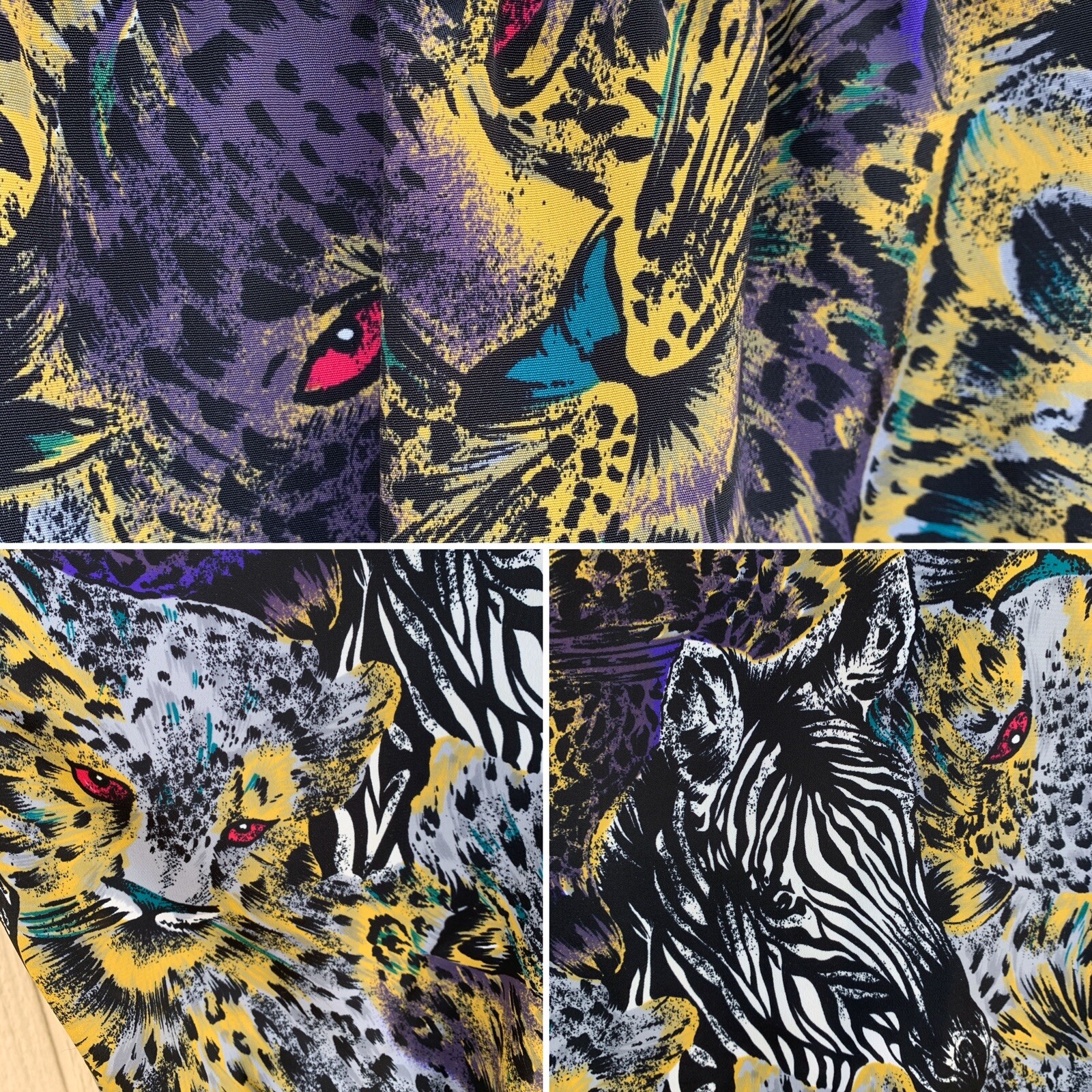 Vintage Loubella Calfornia Fashions Top Blouse Animal Print 8 80s 90s 1980s