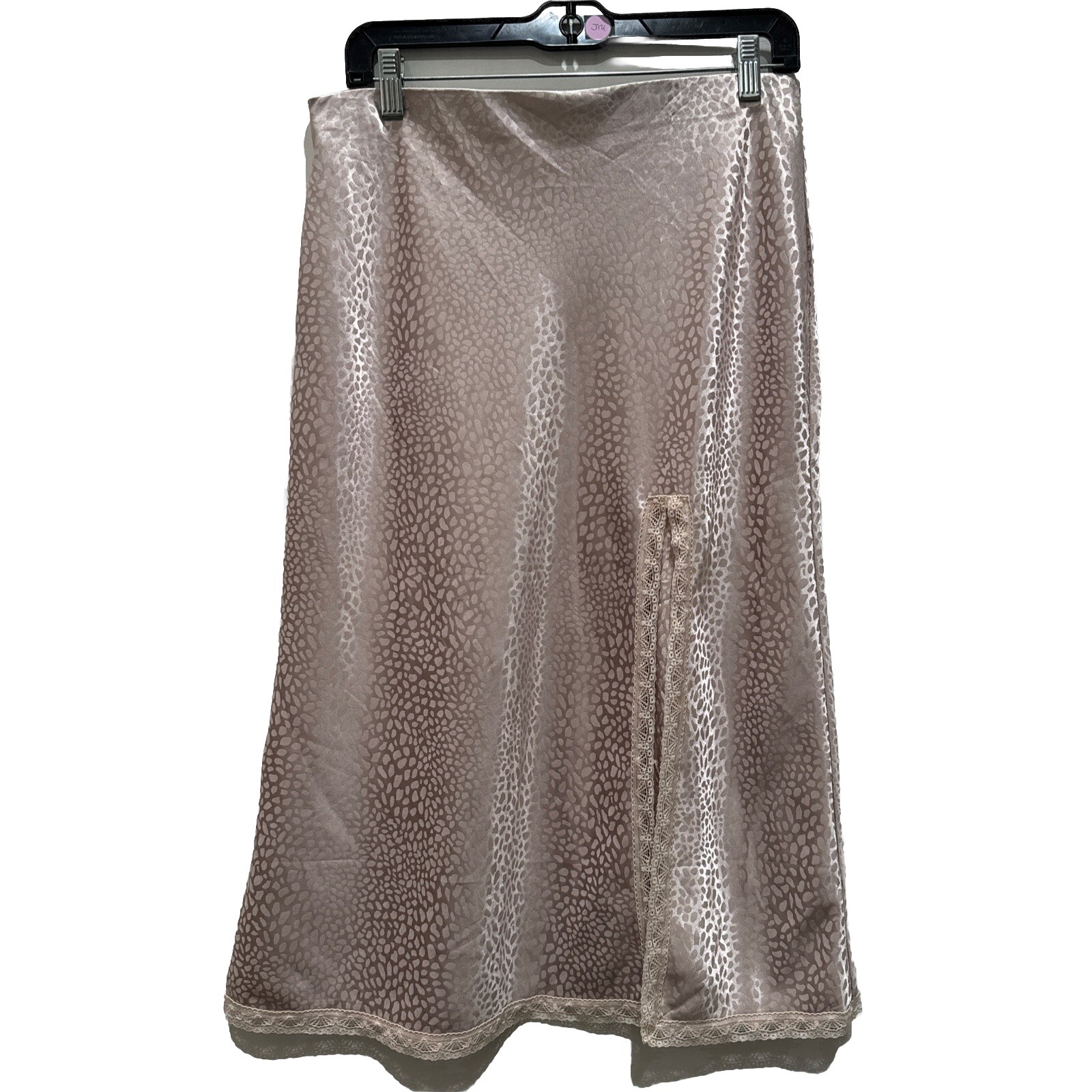 NWT Aakaa Womens Sz Large Pink Lace Slip Skirt Lingerie Sexy Half Slip Stretch