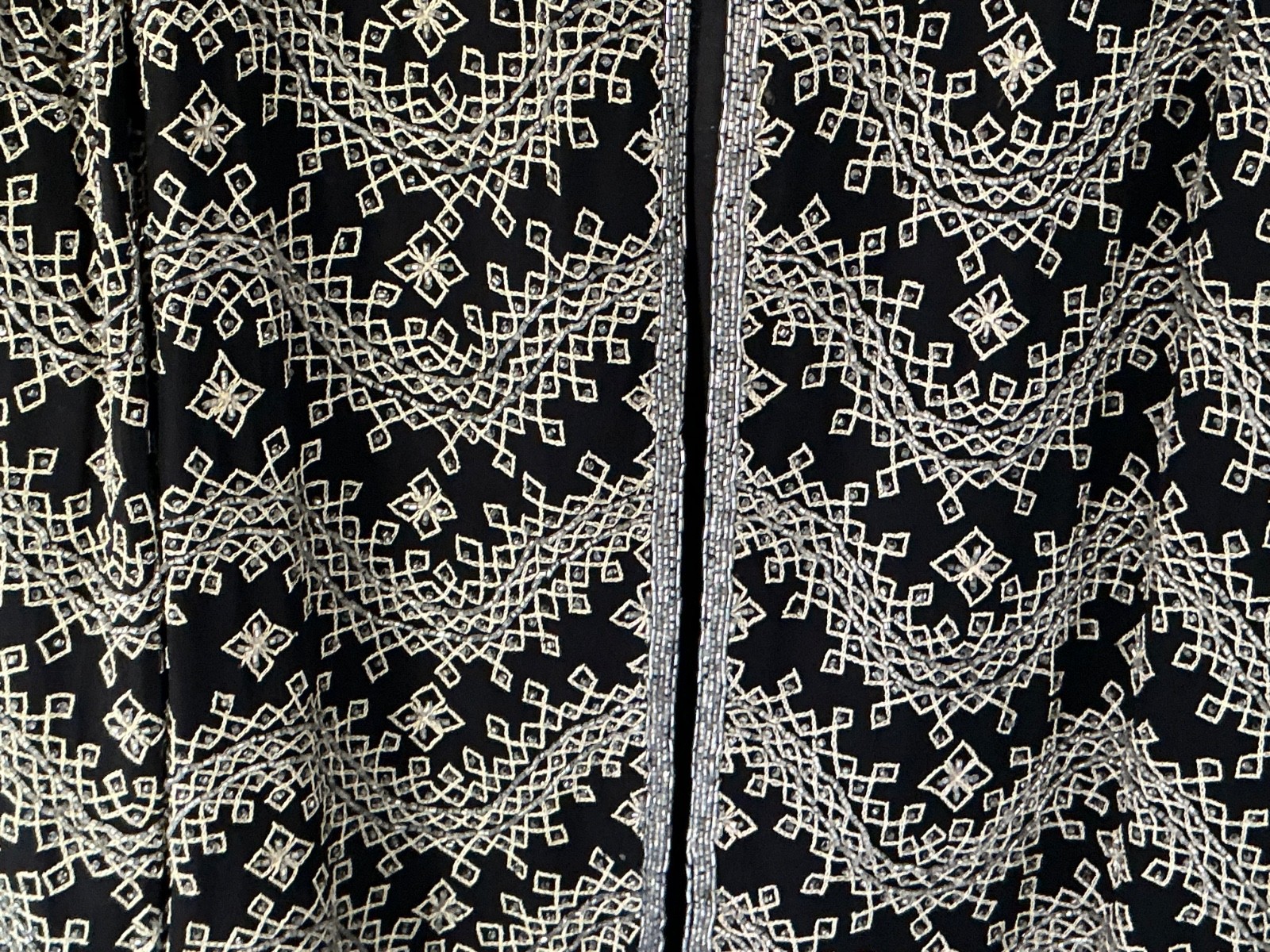VINTAGE ADRIANNA PAPELL EVENING XL GLASS beaded embroidered JACKET/overlay