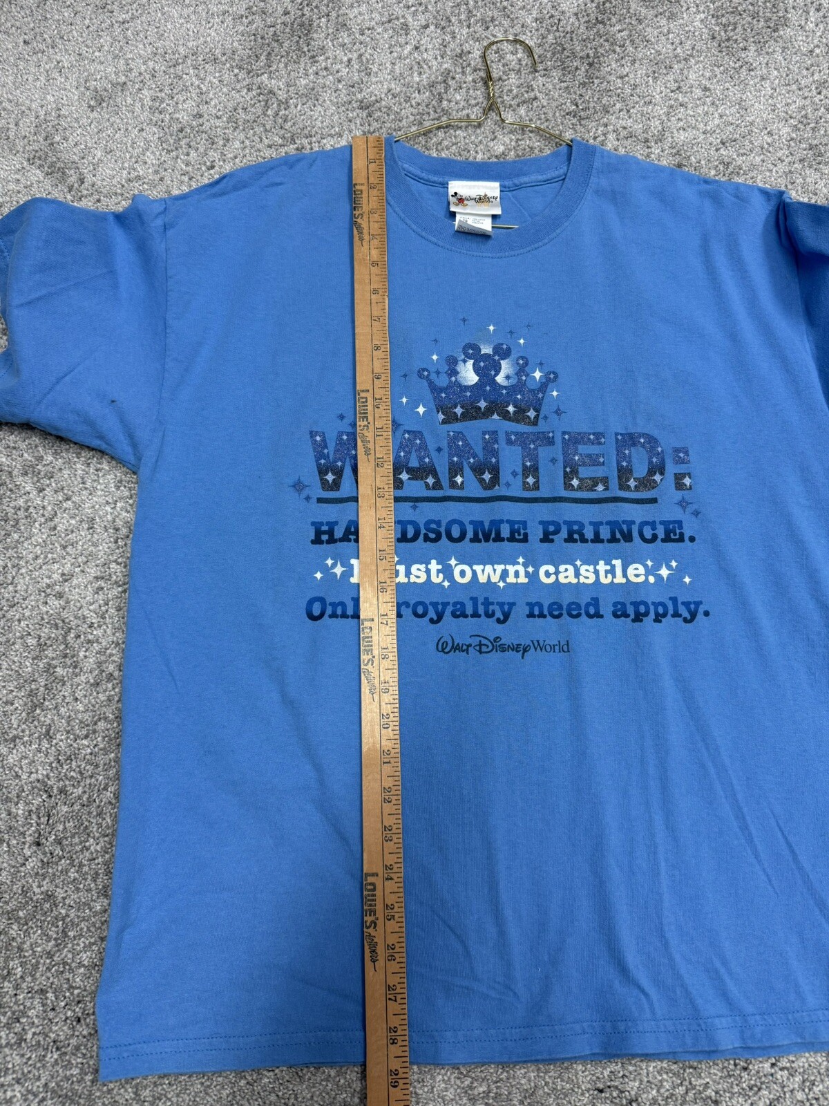 Walt Disney World Wanted Handsome Prince Must Own Castle Royalty Blue XL