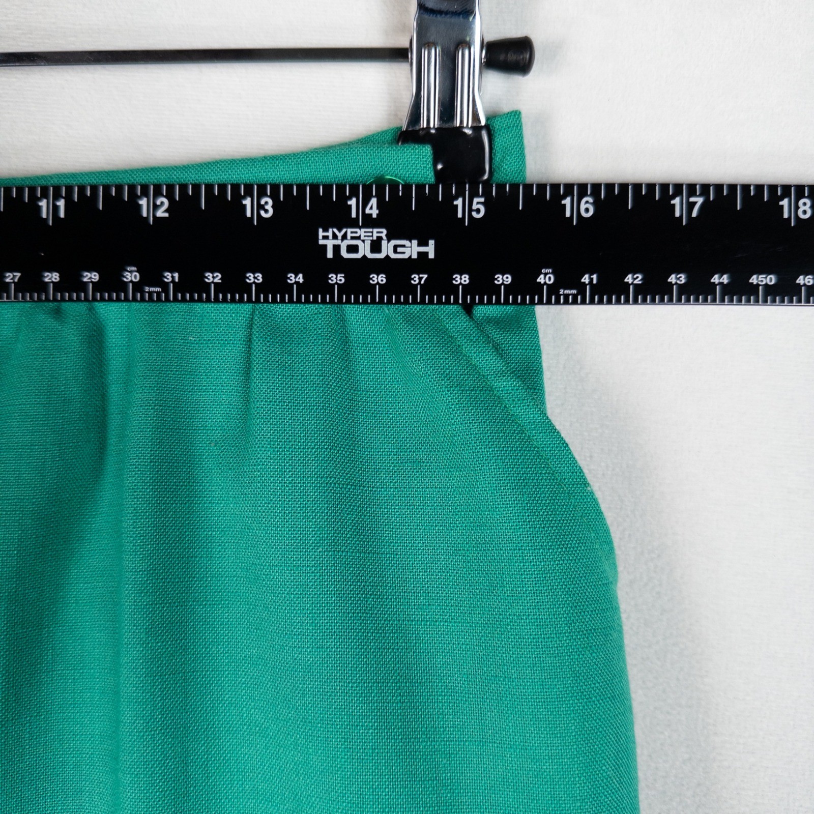 Cos Cob Womens A-Line Midi Skirt 15/16 Green Vintage Elastic Waist Pockets 80s