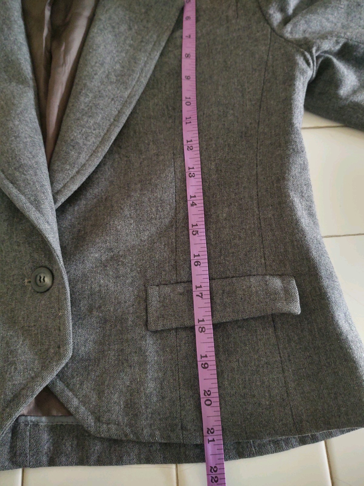 Pendleton Vintage Charcoal Wool Button Front Blazer Made In USA Size 12 FLAWS