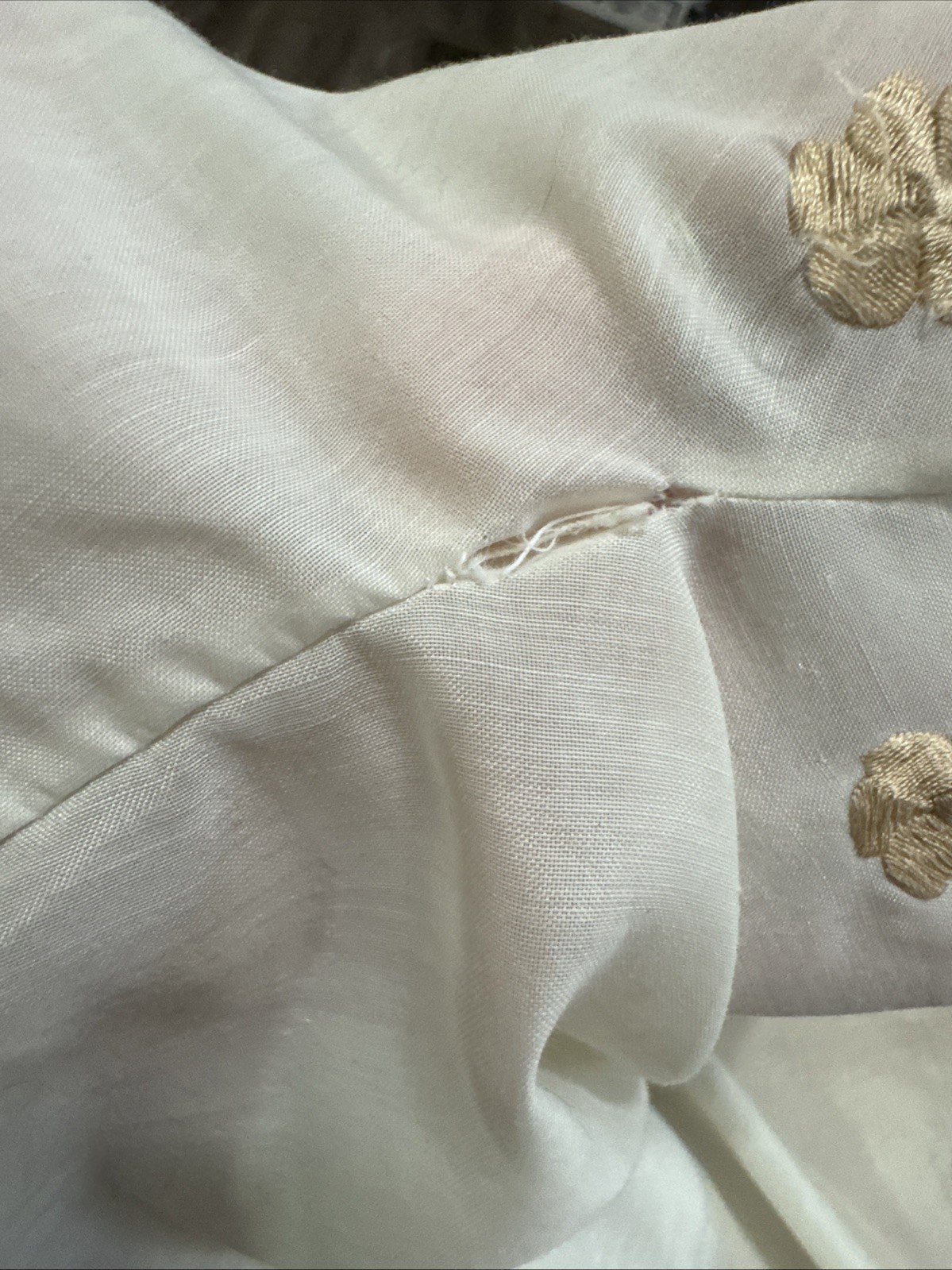 Vintage 70s Embroidered Peasant Blouse | Homemade Scalloped Boho Top S M