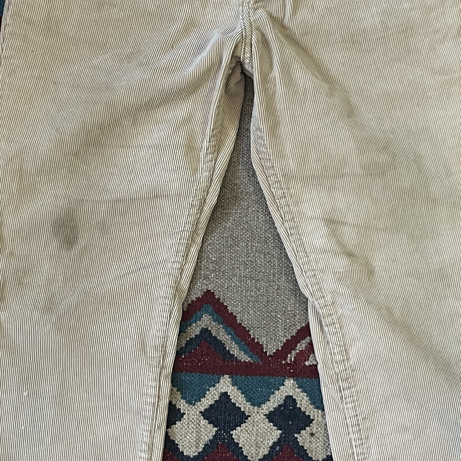 Vintage 80s Gap Pioneer Corduroy Pants Womens 28×30 Beige Distressed Cords