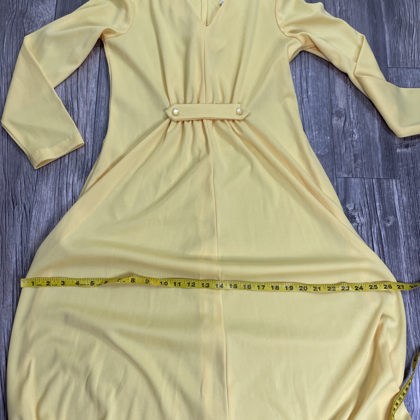 Vtg 70’s 100 Parkhouse Dallas Maxi Lounge Dress V Neck Polyester Size 12