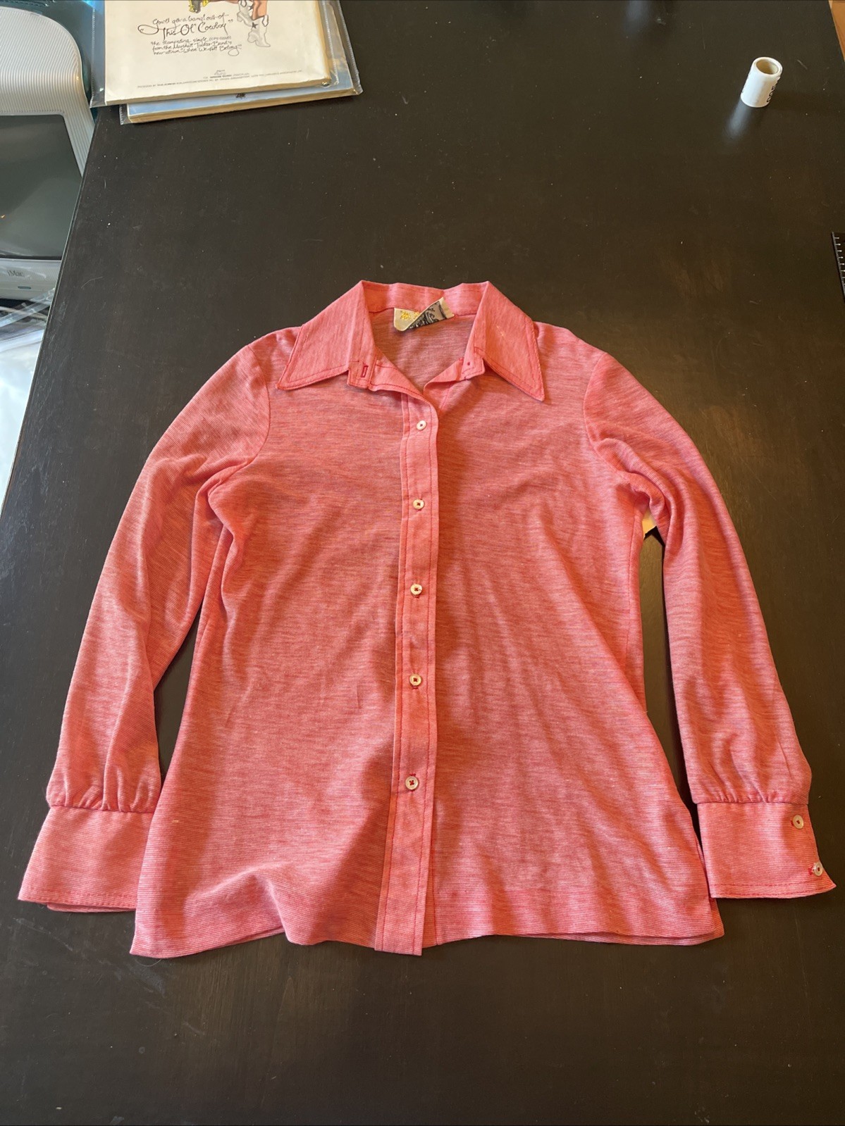 Vintage 1970s NOS Mr Beau By RL Davis Women’s Salmon Top M