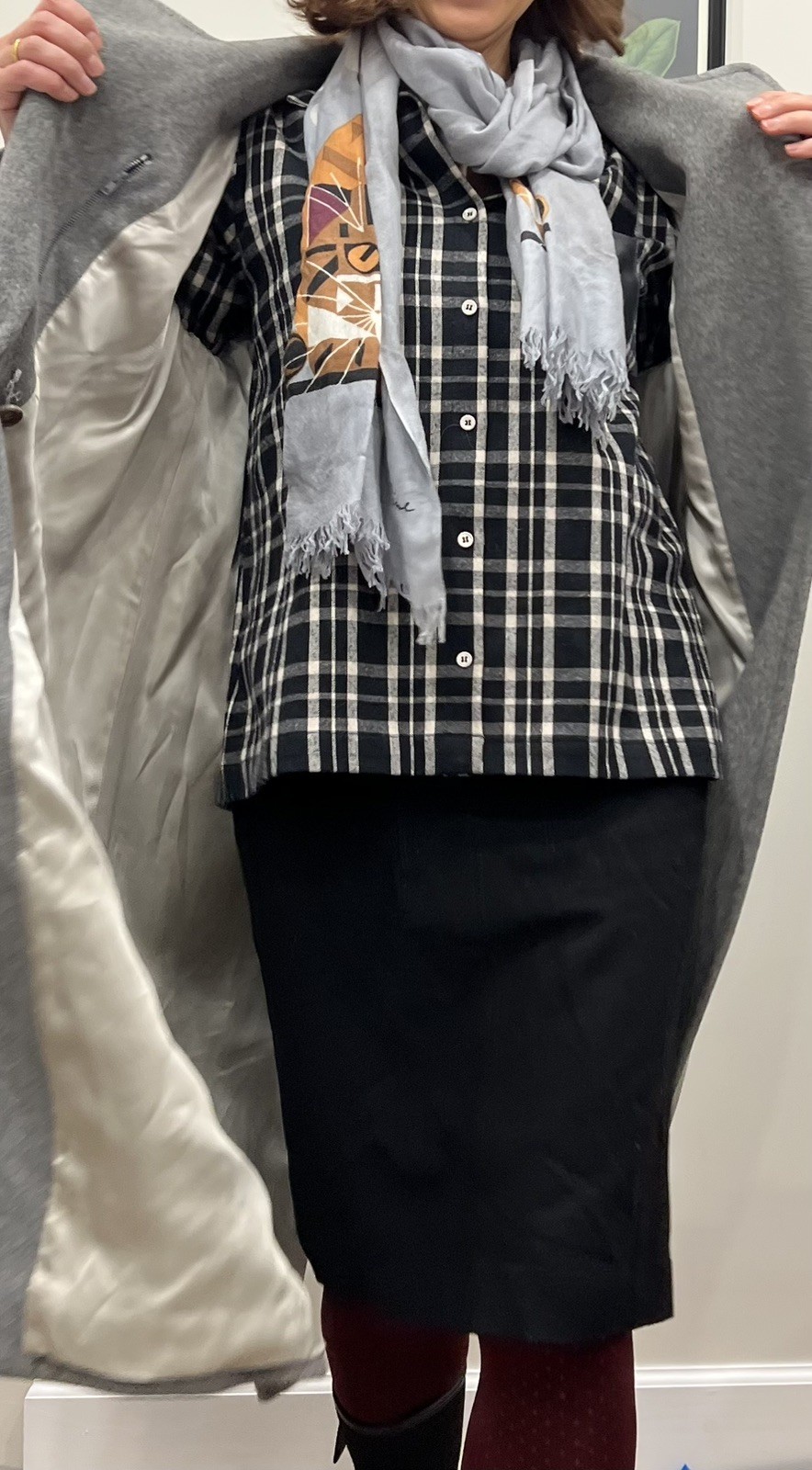 Celine Paris Gray Cashmere Wool Long Women Coat Made In France Padded Shoulders