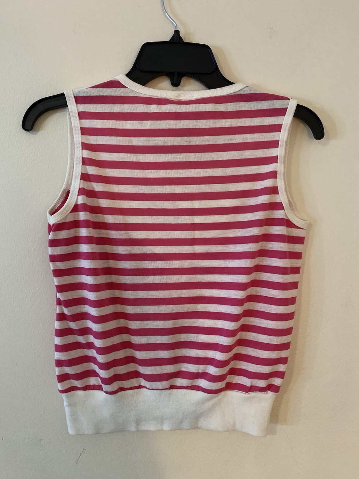 Vintage Retro 80’s Pink And White Color Block Tank top