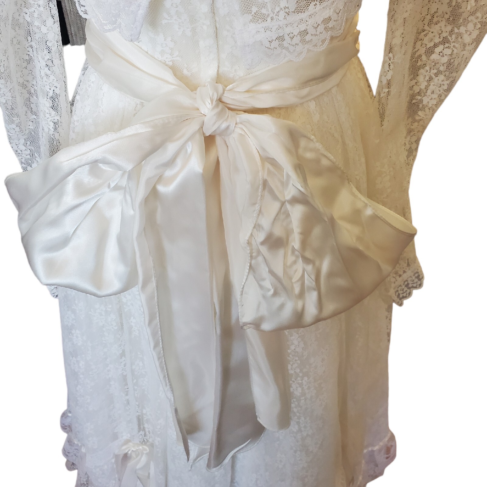 Gunne Sax Victorian White Lace Wedding Gown Cottage Core Size 2 4 Edwardian