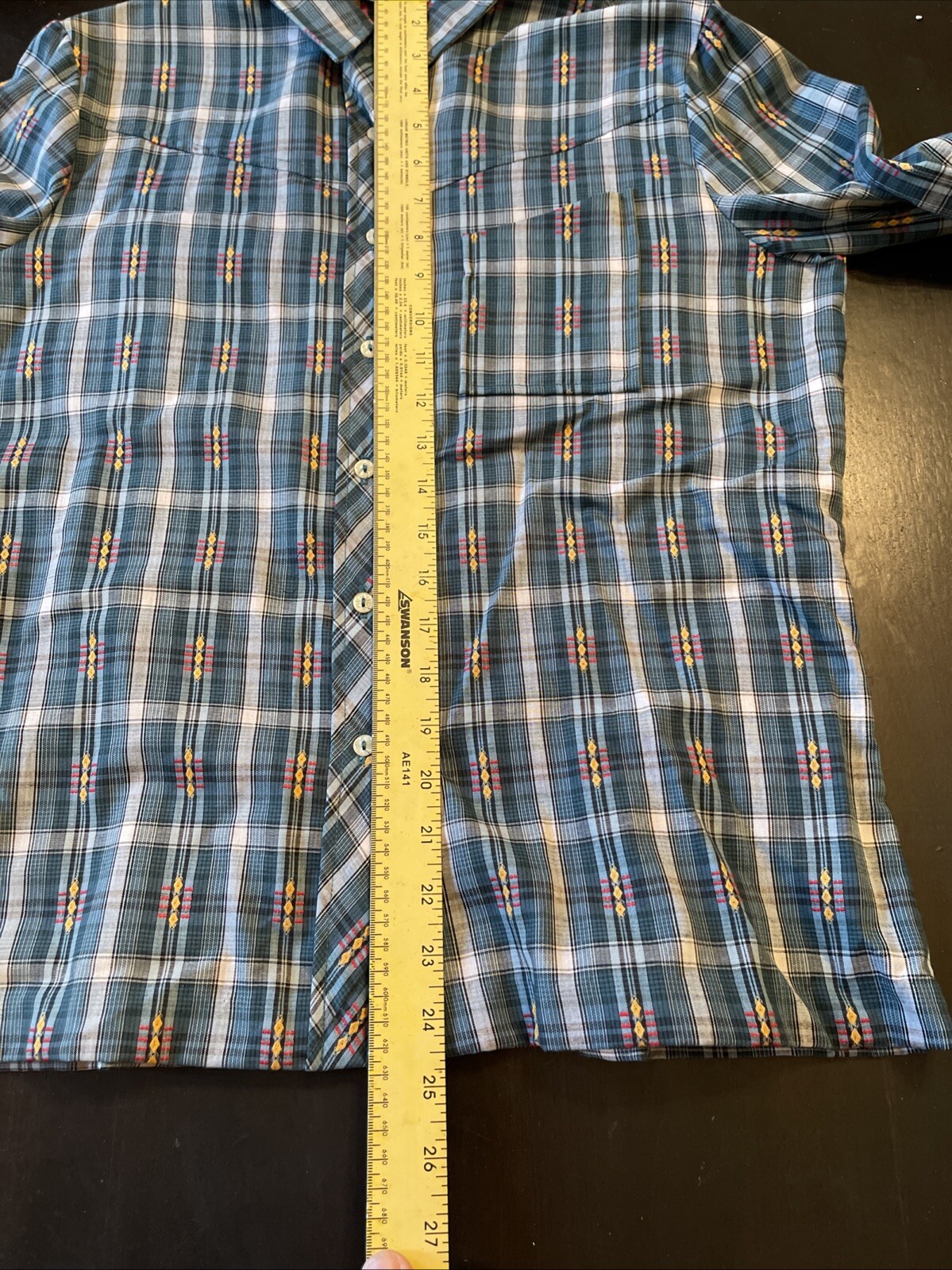 Juniors Vintage 1970s Bobbie Brooks Plaid Blouse Shirt 13/14