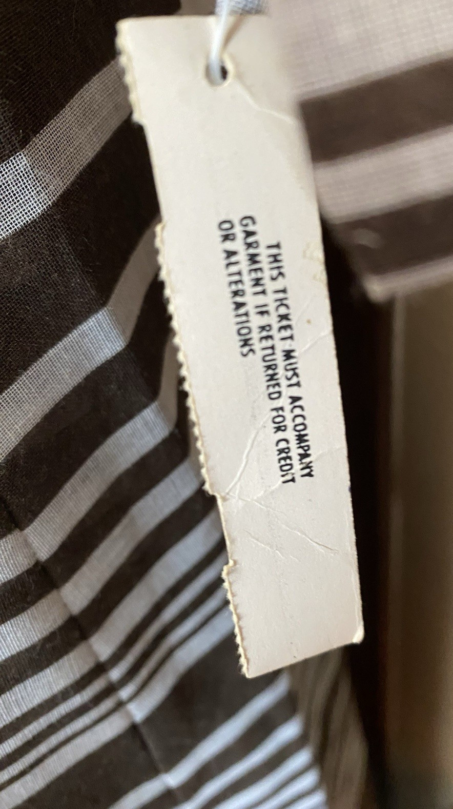 VTG 1963 Field-Schlick Women’s Striped Brown White Sheer Sleeve Maxi Dress NWT