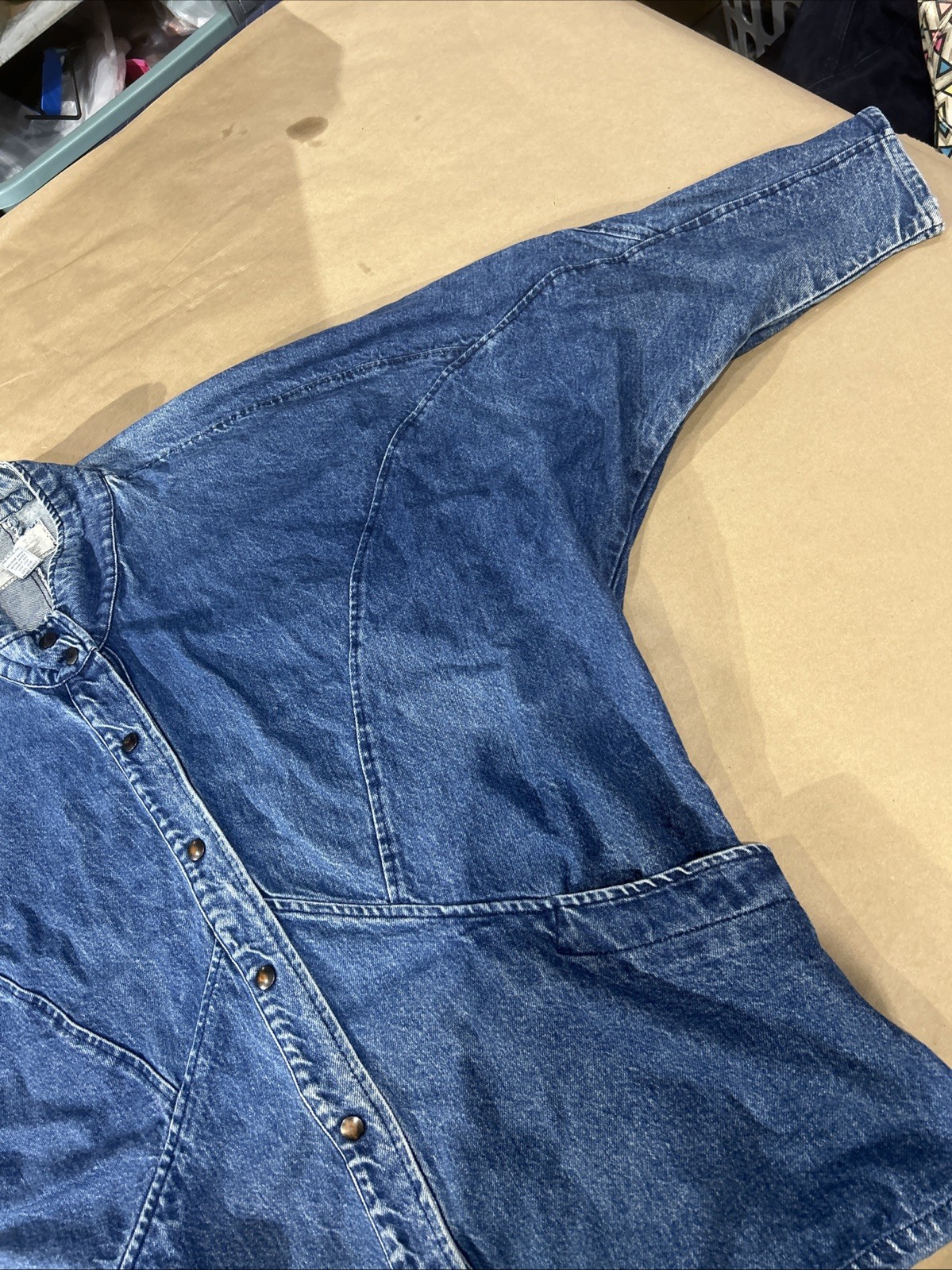 Vintage 1980’s Retro Learsi Denim Oversized Blue Jean Jacket Women’s Size 18 1/2