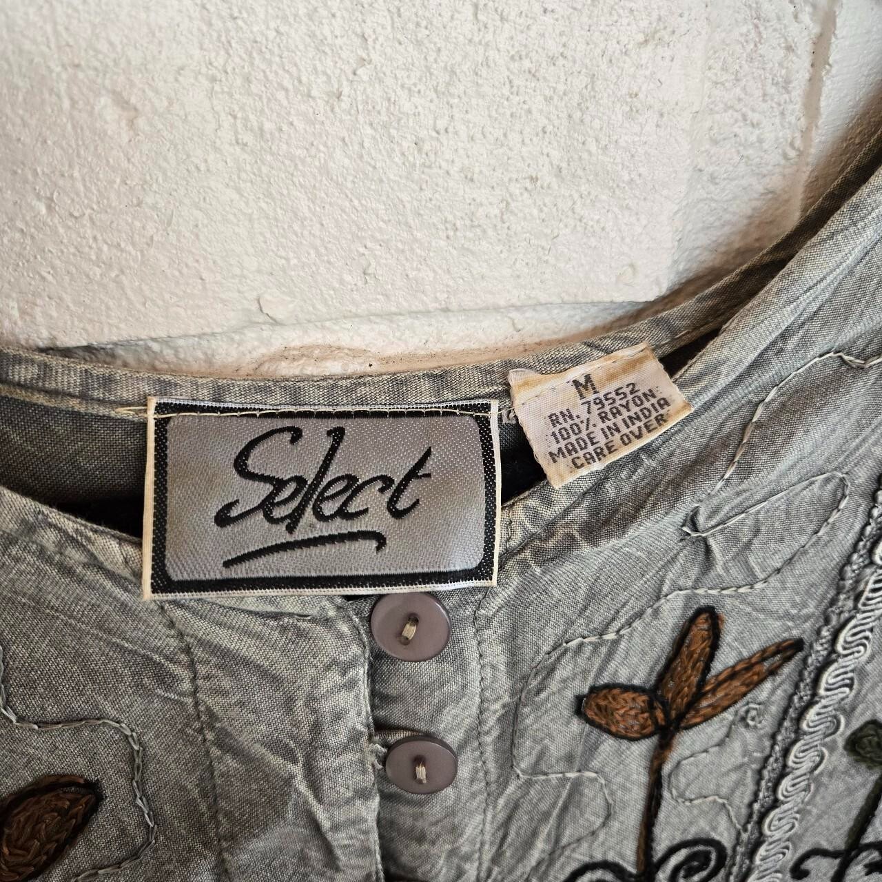 Vtg 90s Maxi Dress, Witchy, Grunge, Boho, Earthy Gray,Tie back, Select, Sz M