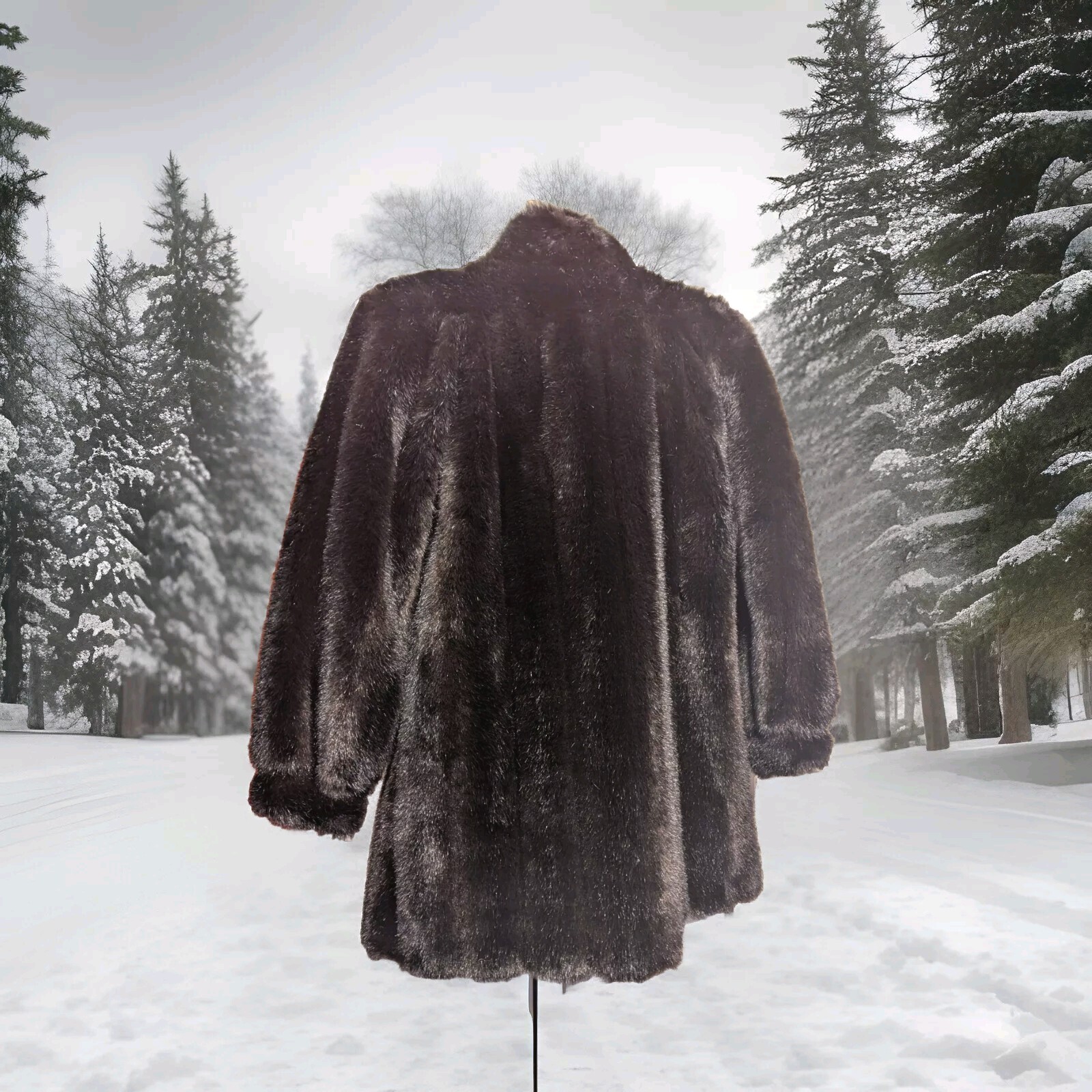 Hillmoor of New York Vintage Rich Brown Faux Fur Women’s Jacket/Coat Size S-M