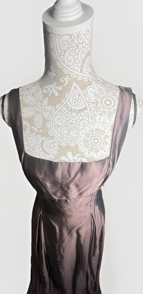 Vintage 1990s Y2K DRESS Metallic Rose Gold Formal Prom Gown Party All That Jazz