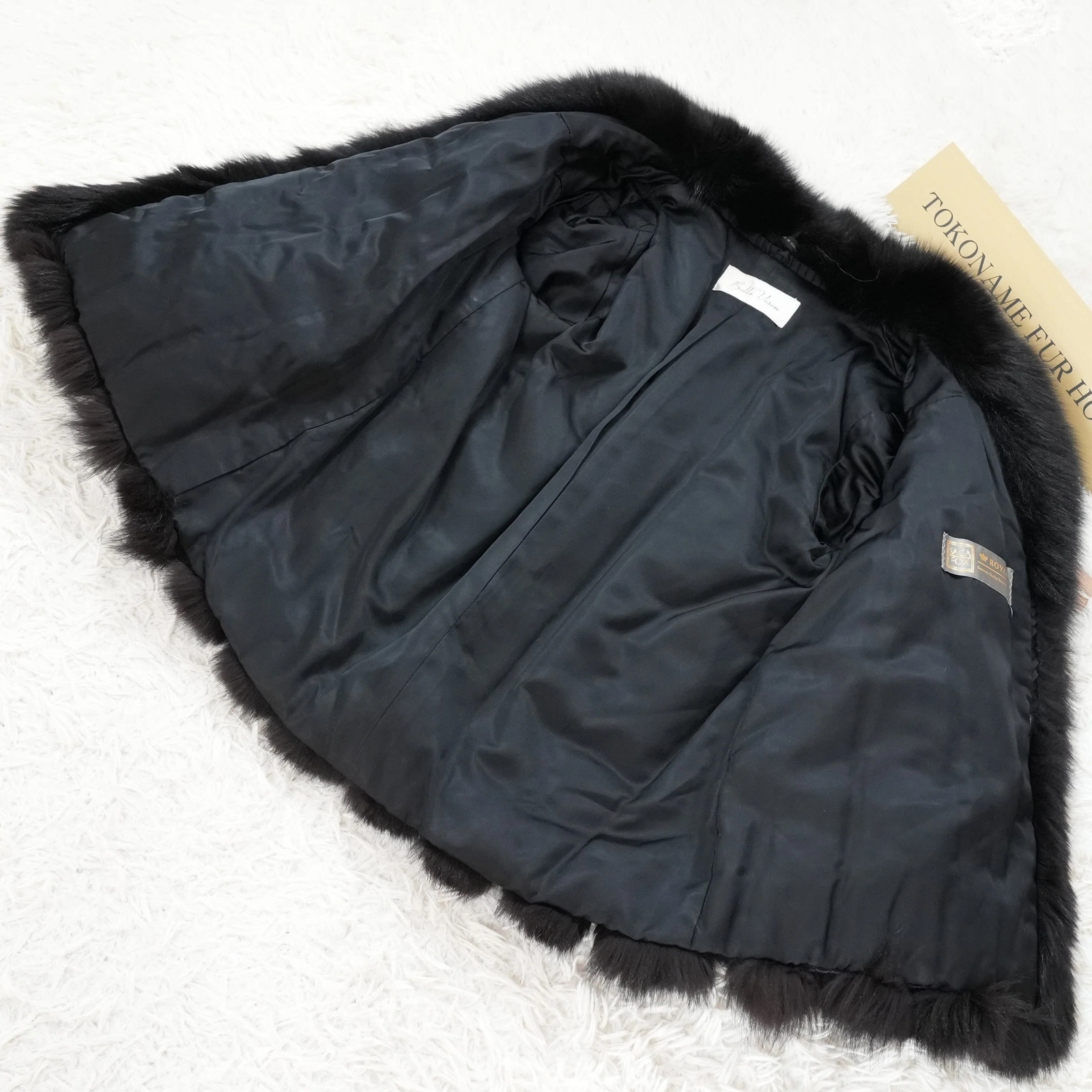 ROYAL SAGA FOX Black dyed Fur Coat – Genuine Vintage Fur From Japan