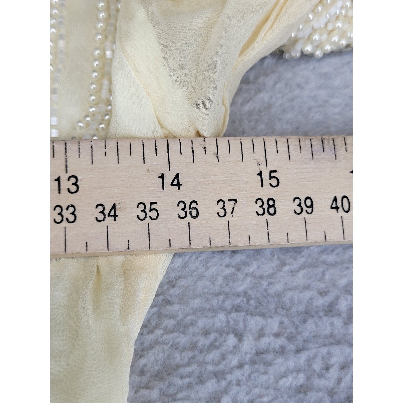 Black Tie by He-Ro Industries Vintage Silk Beaded Pearl Dress Cream Ivory Size 4
