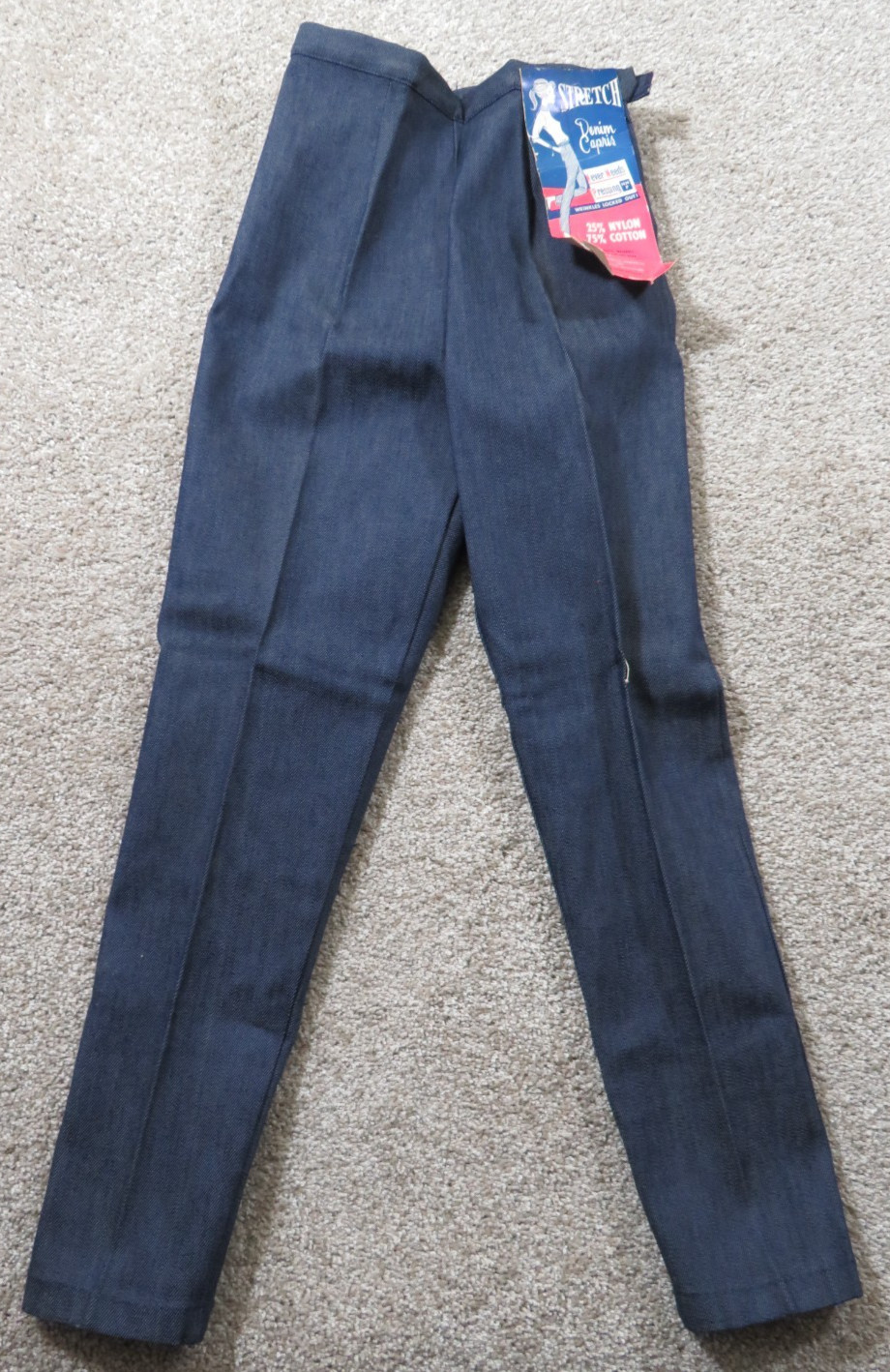 NOS VTG Sanforized Jeans Stretch Capris Denim Women’s Misses Slim Skinny 22X26