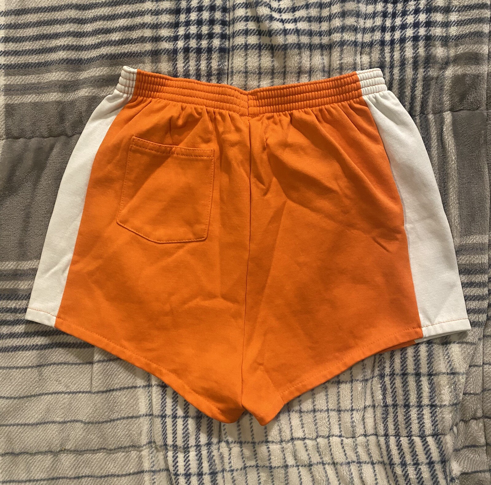 Vintage 70s Regal Women’s High Waist Gym Shorts Orange & White Size XL Deadstock