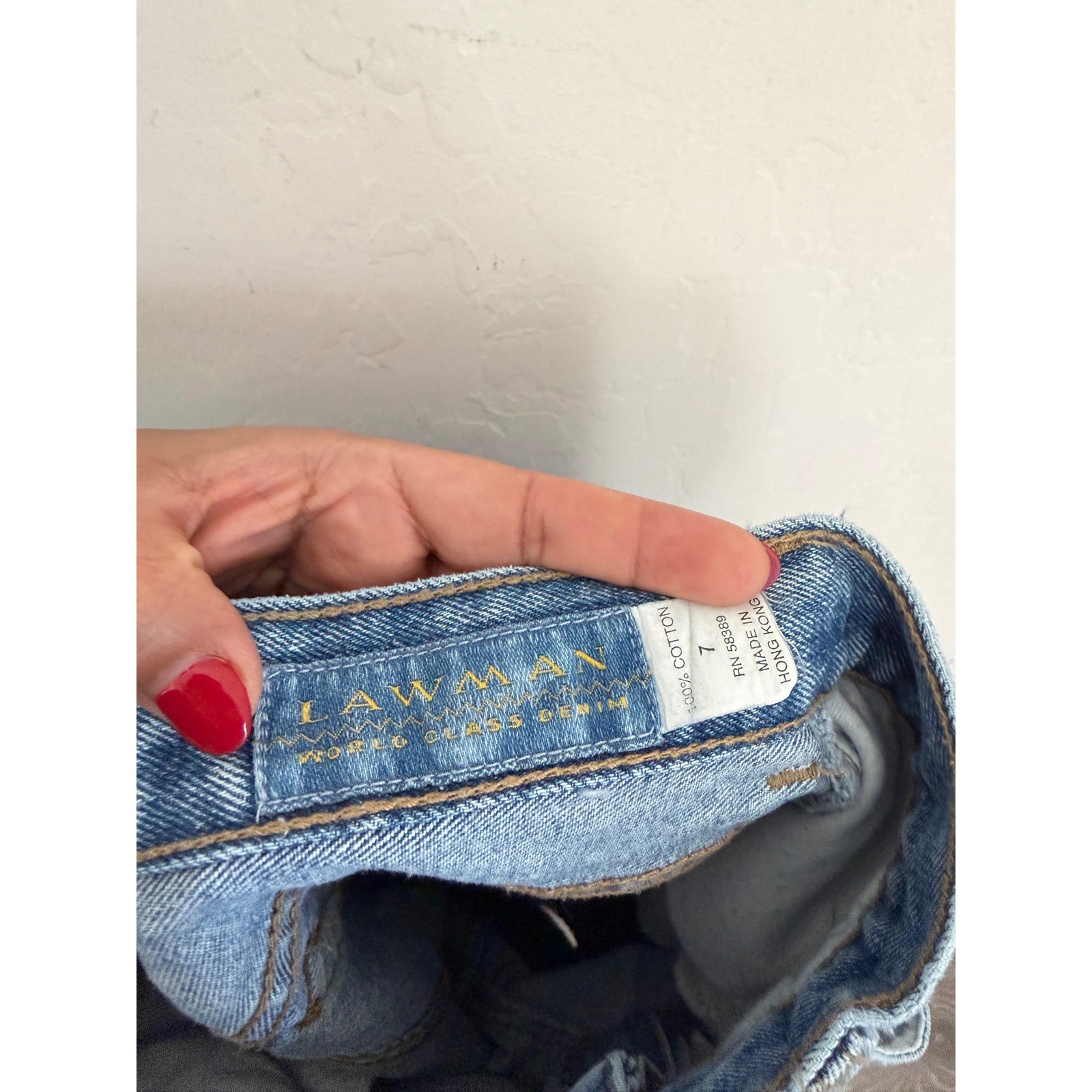Vintage Lawman World Class Denim High Waisted Tapered Leg Jeans Medium Wash 7 27