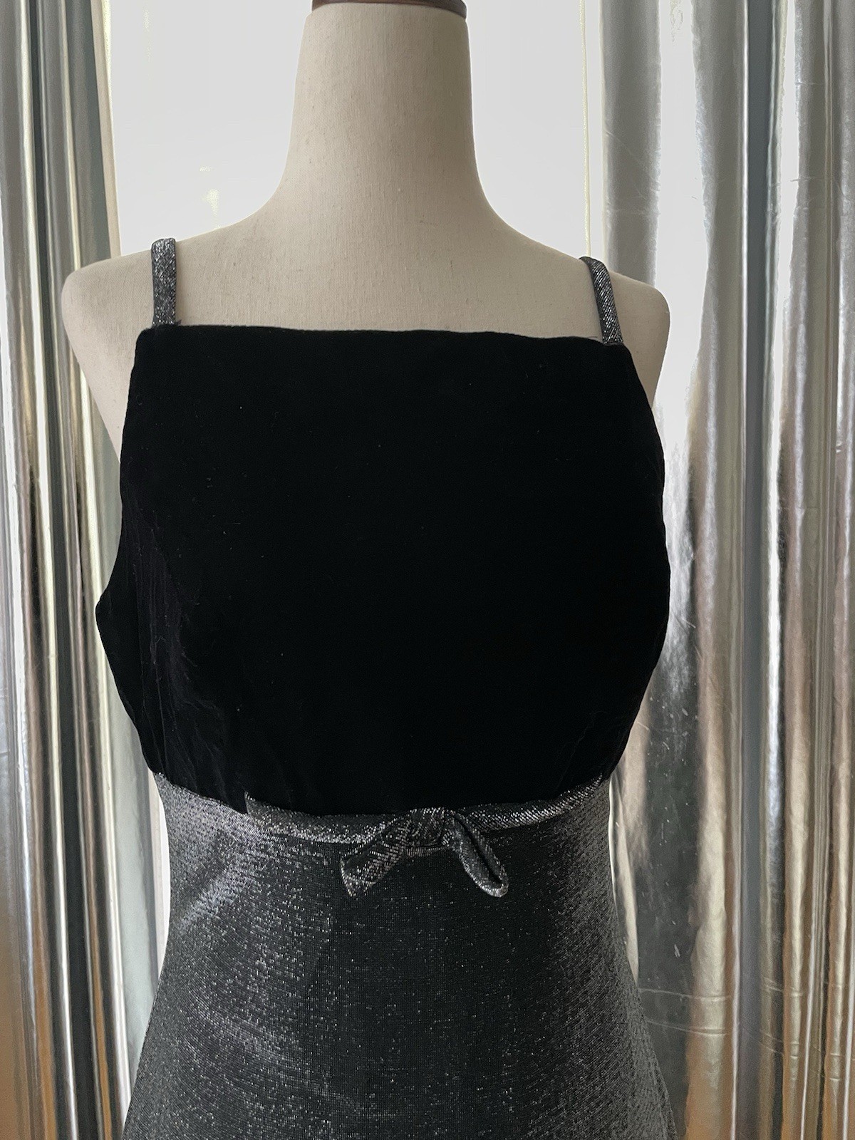 Vintage Blondie And Me By Linda Bernell Black Velvet And Silver Formal Dress
