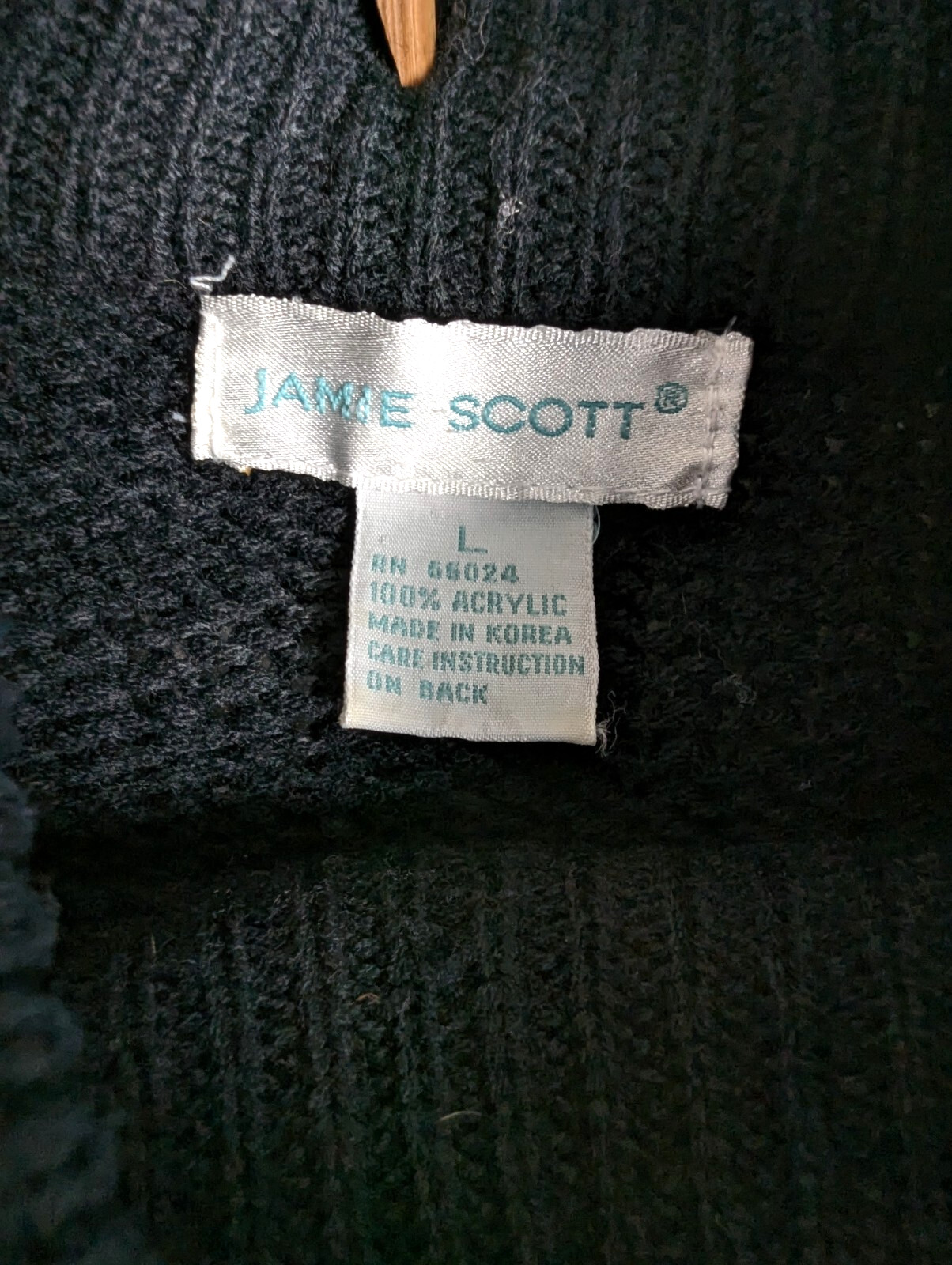 Vintage Jamie Scott 1980s Geometric Abstract Sweater Black Metallic Knit Sz L