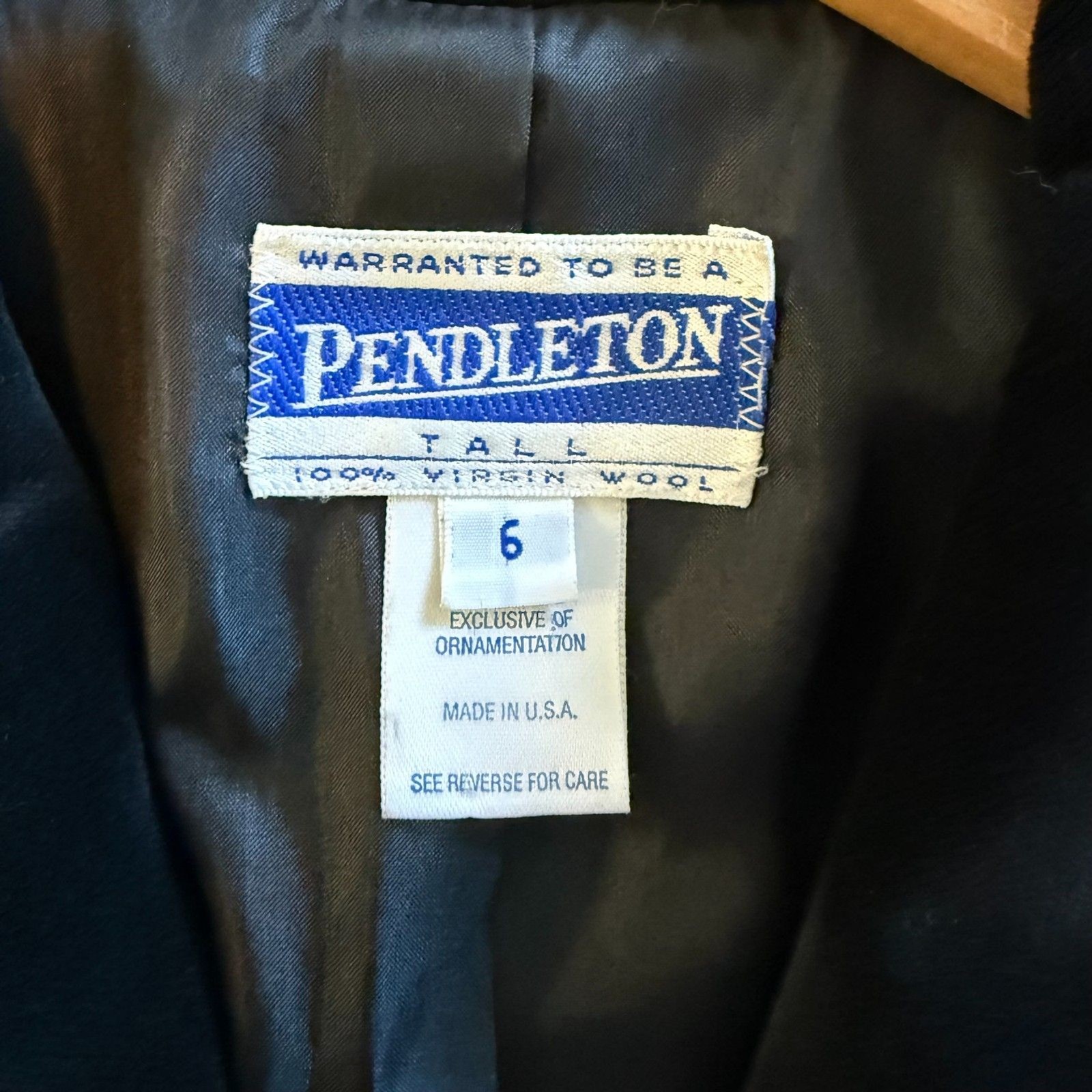 Vintage Pendleton Tartan Plaid Velvet Collar Blazer 6 Tall