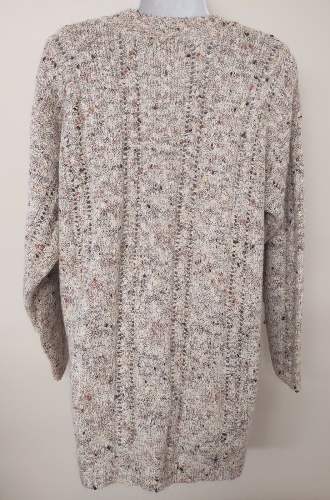 Forenza Beige Chunky Cable Knit Sweater VTG 80s 90s Small Acrylic Cotton Wool