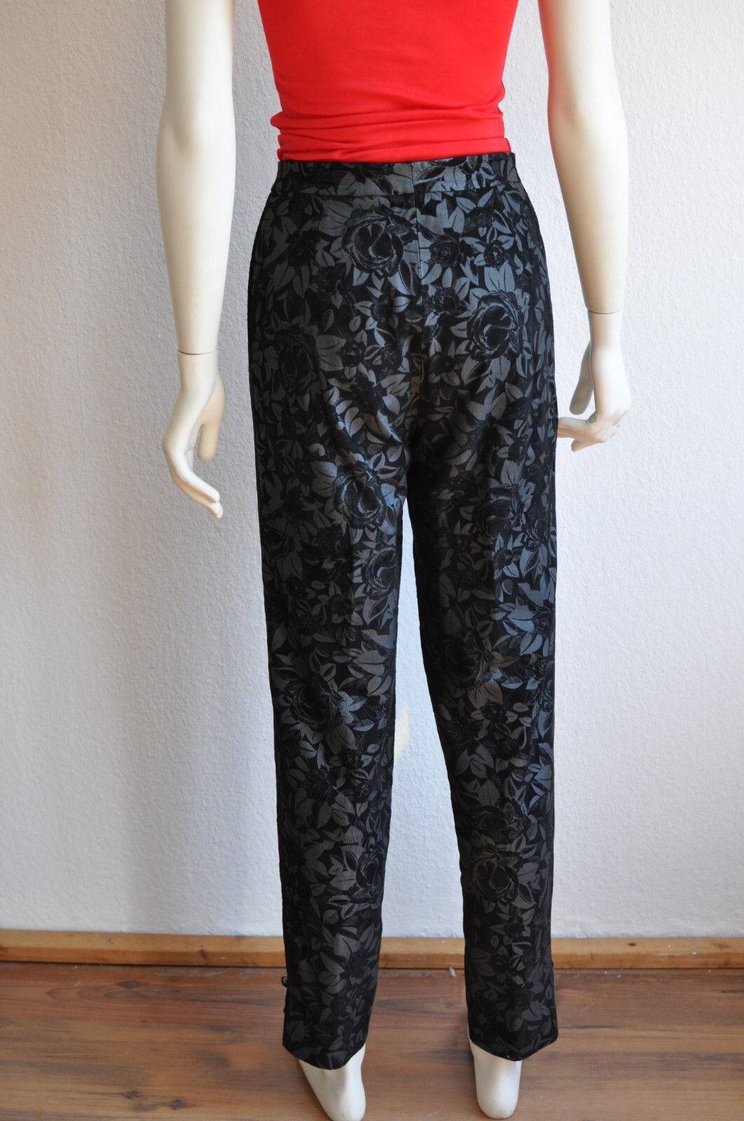 Roberto Cavalli Leather Jeans Pants Pleated Floral Vintage 80s 90s S 34/36
