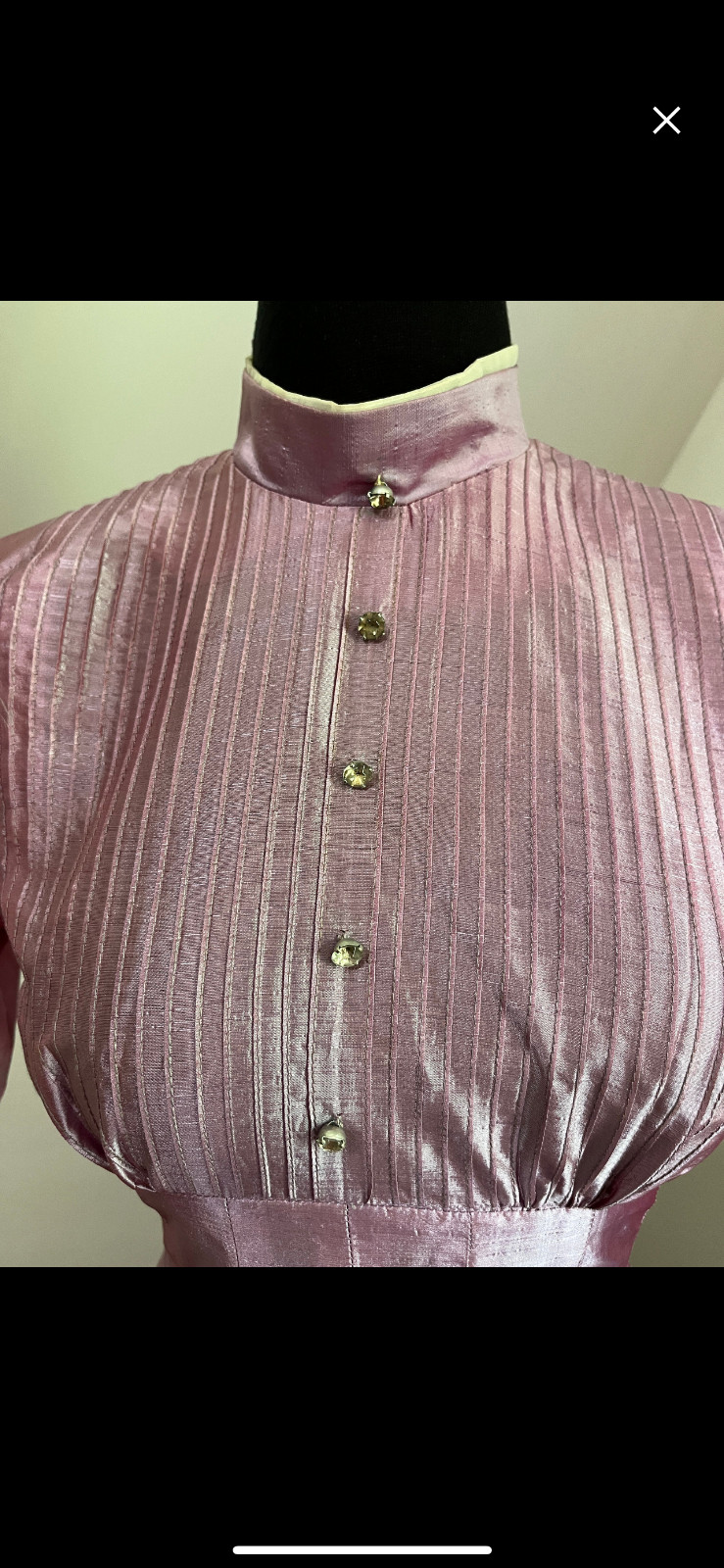 Vintage 1950s beautiful dusty rose raw silk party dress, size S