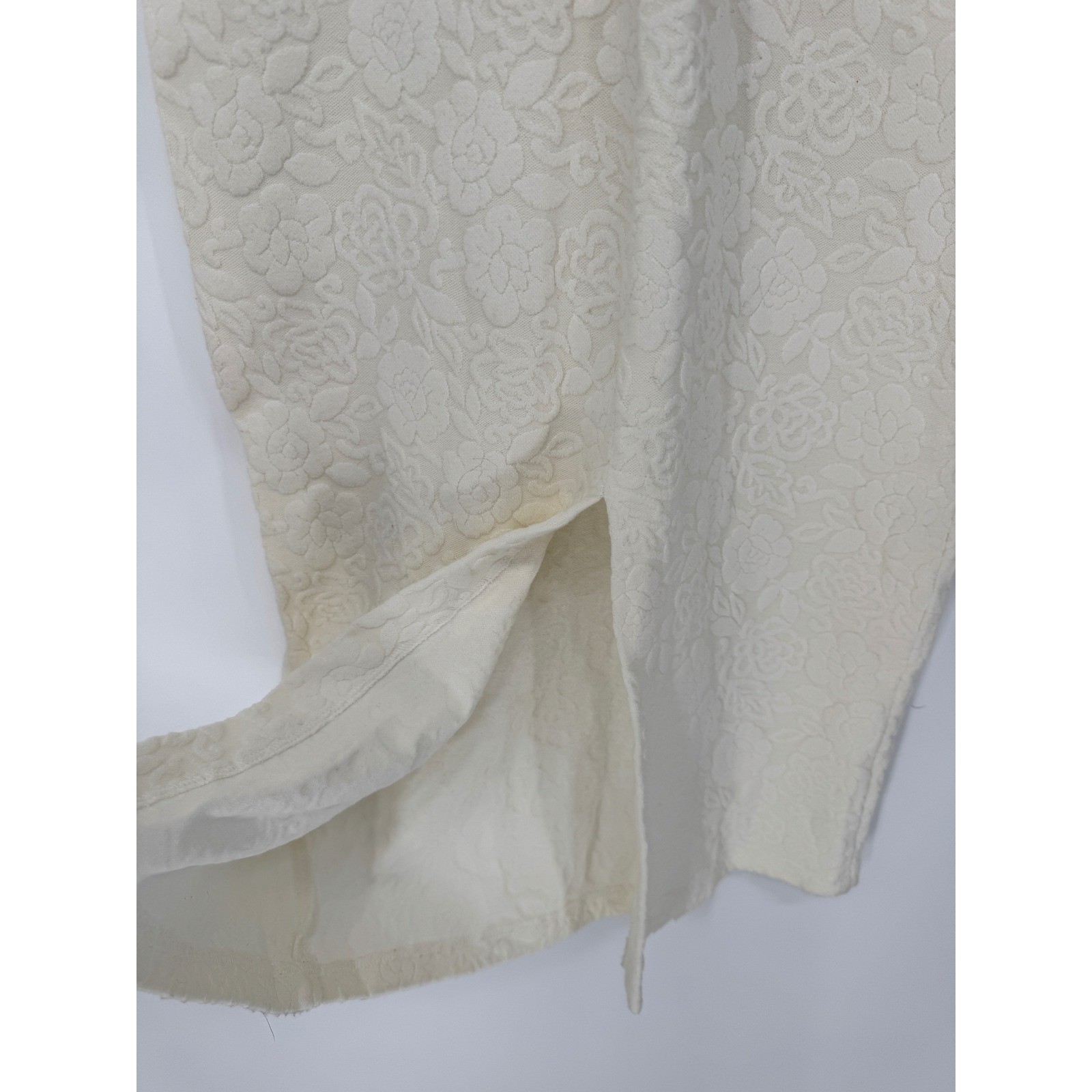 Somerset Floral Jacquard Sheath Dress Women M Cream Vintage Style Midi Romantic