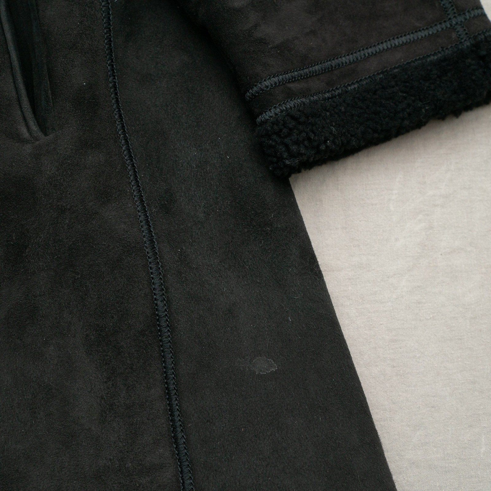 Vintage Yves Saint Laurent Fourrures YSL Suede Fur Button Up Hooded Coat Hoodie