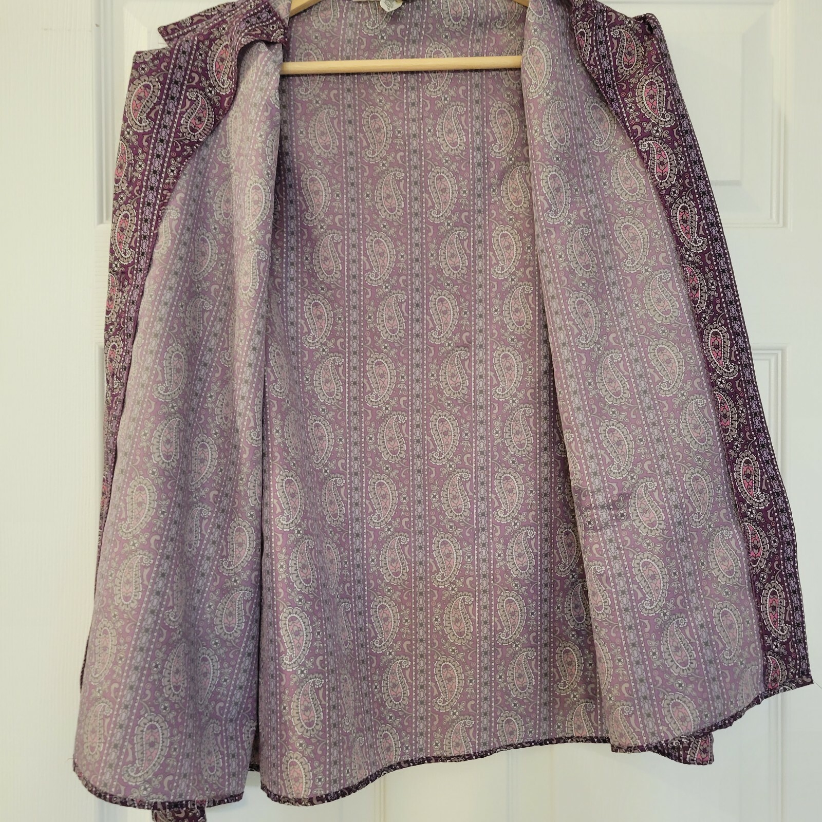 Vintage 70s Cape Cod Match Mates Floral Purple Print Blouse, Size 16