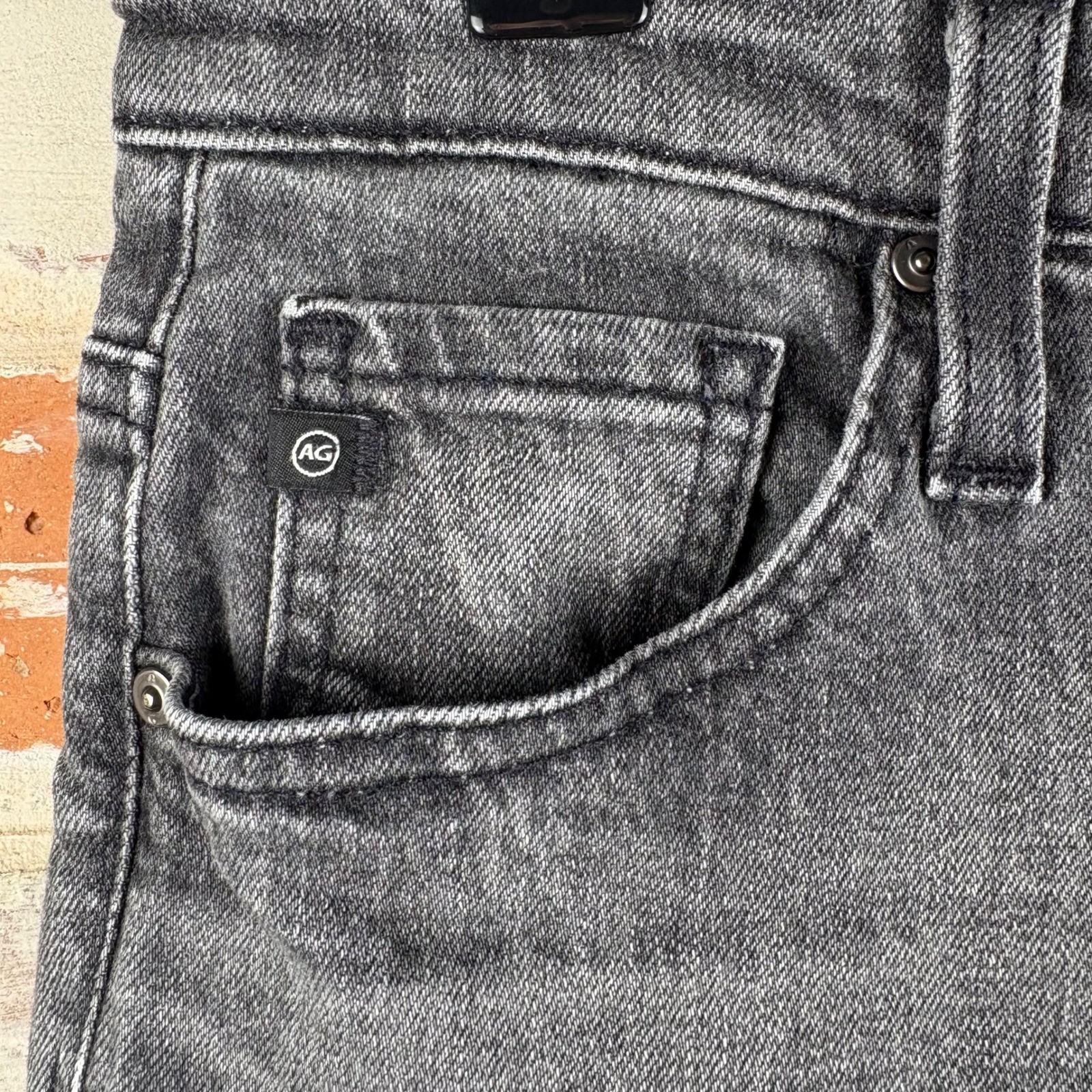 AG Adriano Goldschmied Isabelle High Rise Straight Crop Jeans Gray Sz 27 Vintage