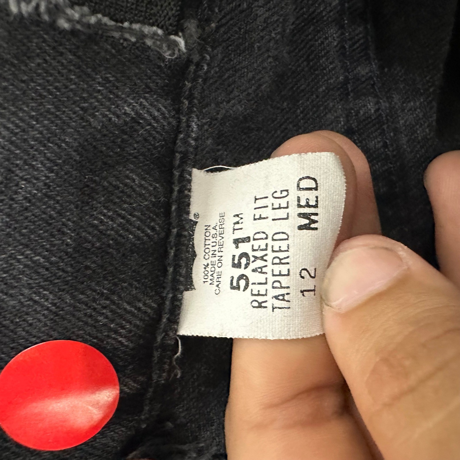 Levi’s Jeans Womens Size 12 MED Black 551 Relaxed Fit Tapered Leg Made in USA