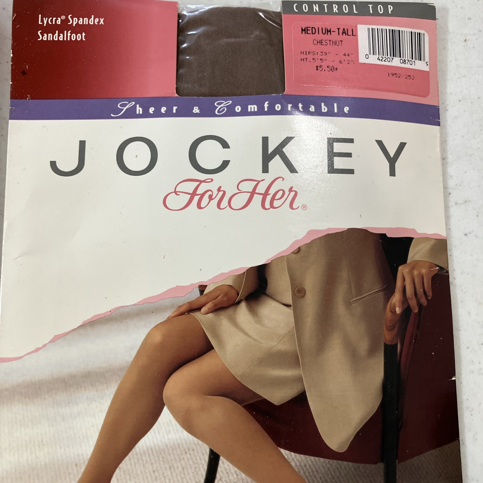 Jockey For Her Sheer Vtg Pantyhose Lot Control Top Spandex Med Tall Lot Of 2