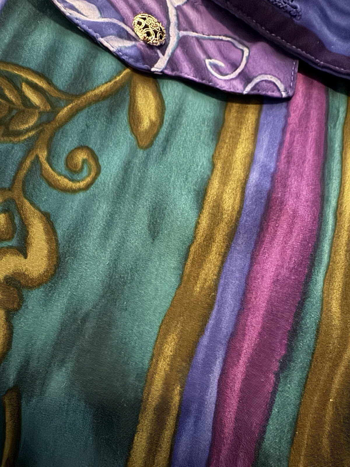 Breli Originals authentic 1970s Button-Down Front Purple and Teal Plus Dress