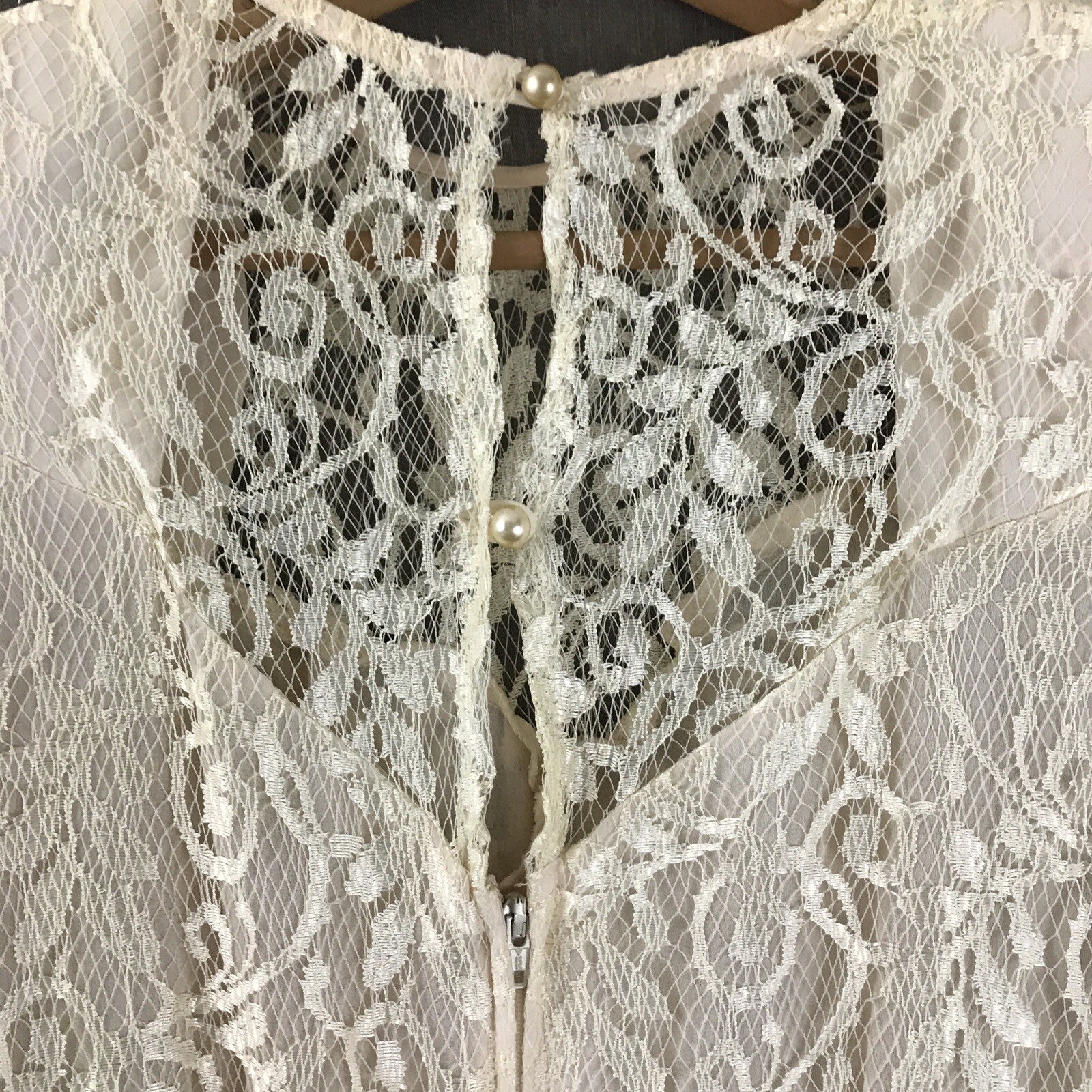 VTG Ala Carte California 80s Cream Color Lace Party Prom Wedding Dress Size 7/8